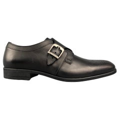 BRUNO MAGLI Size 8 Black Perforated Leather Monk Strap Loafers