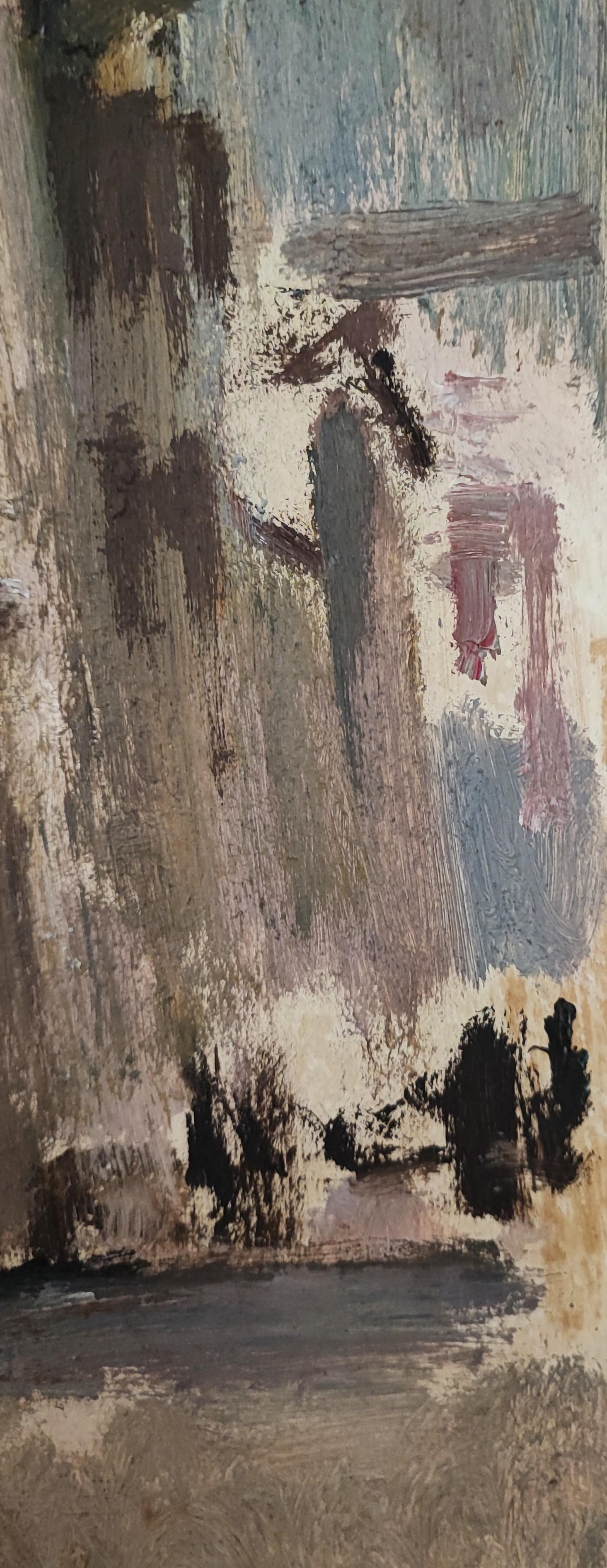 Basilique Santa Maria della Salute, Venise - Gris Landscape Painting par Bruno Martini