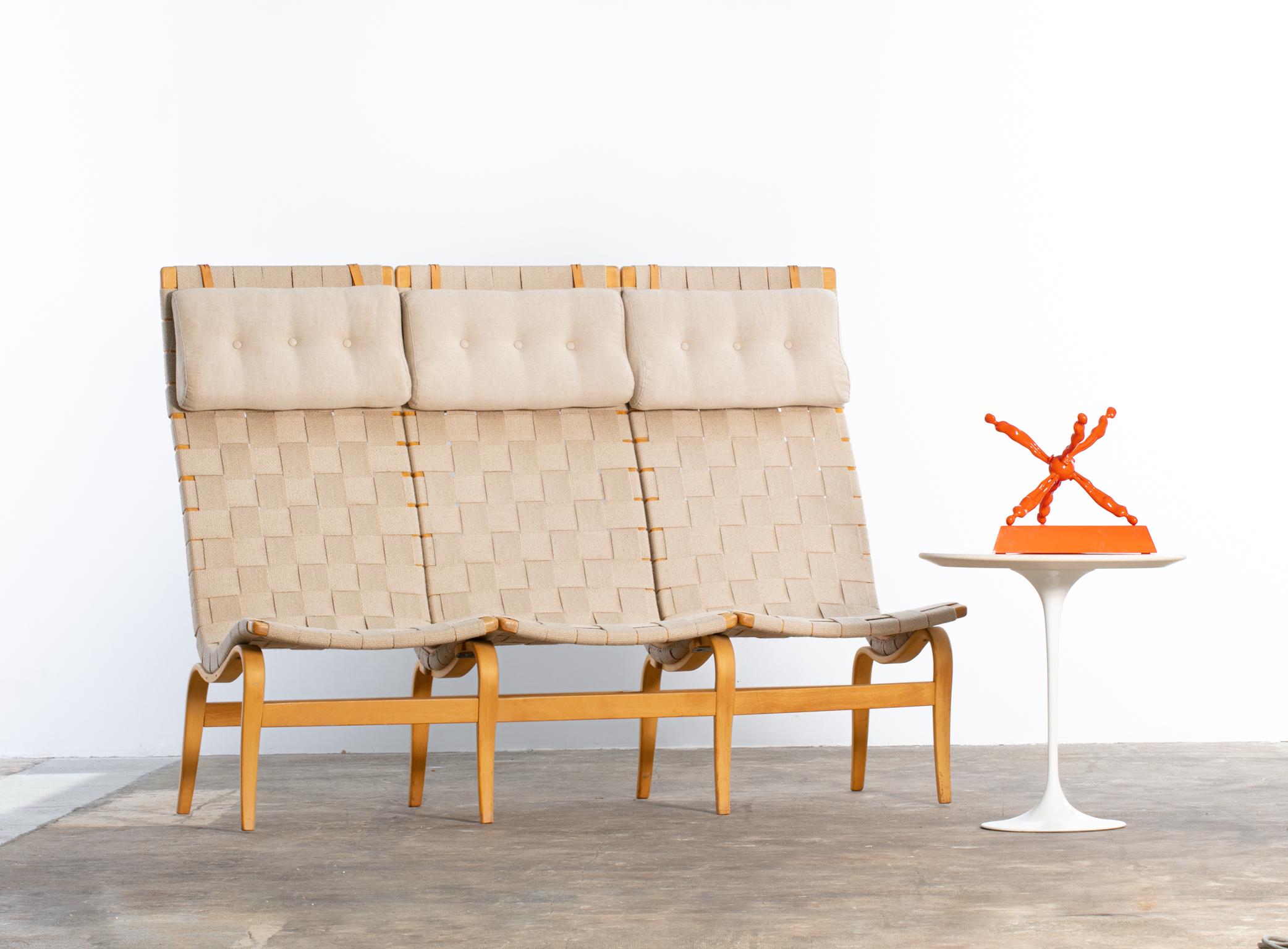 A Vintage Bruno Mathsson 3-Seater Eva settee. 