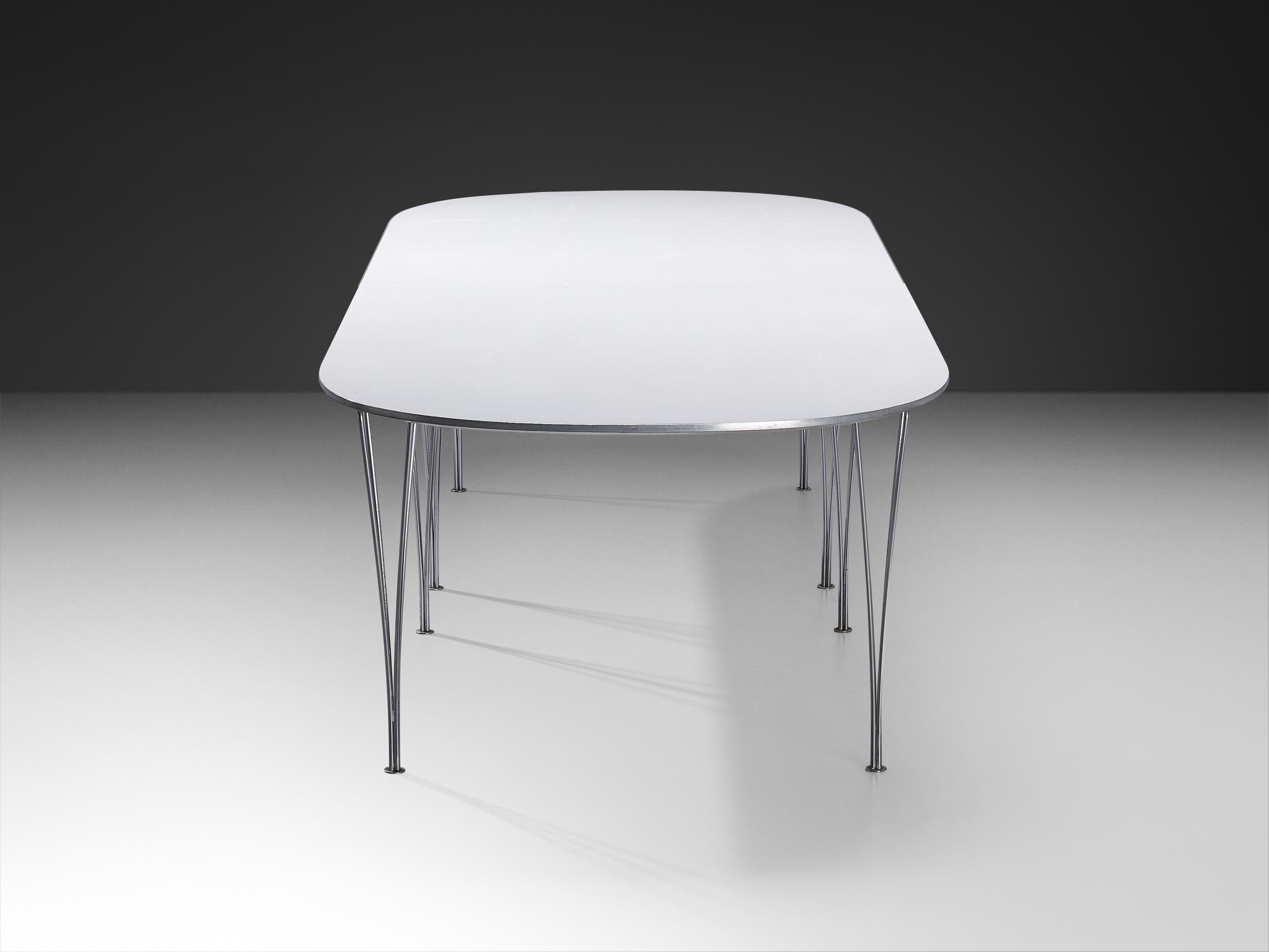 Bruno Mathsson und Piet Hein für Fritz Hansen 'Super-Ellipse' Weißer Esstisch (Mitte des 20. Jahrhunderts) im Angebot
