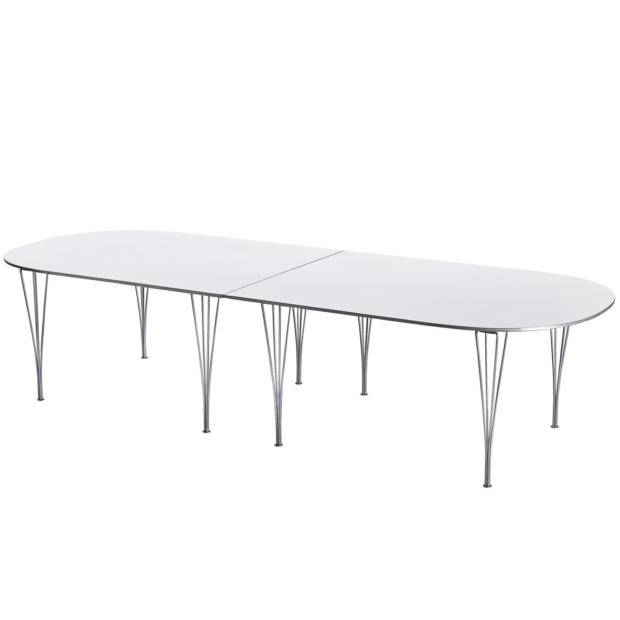 Bruno Mathsson und Piet Hein für Fritz Hansen 'Super-Ellipse' Weißer Esstisch im Angebot