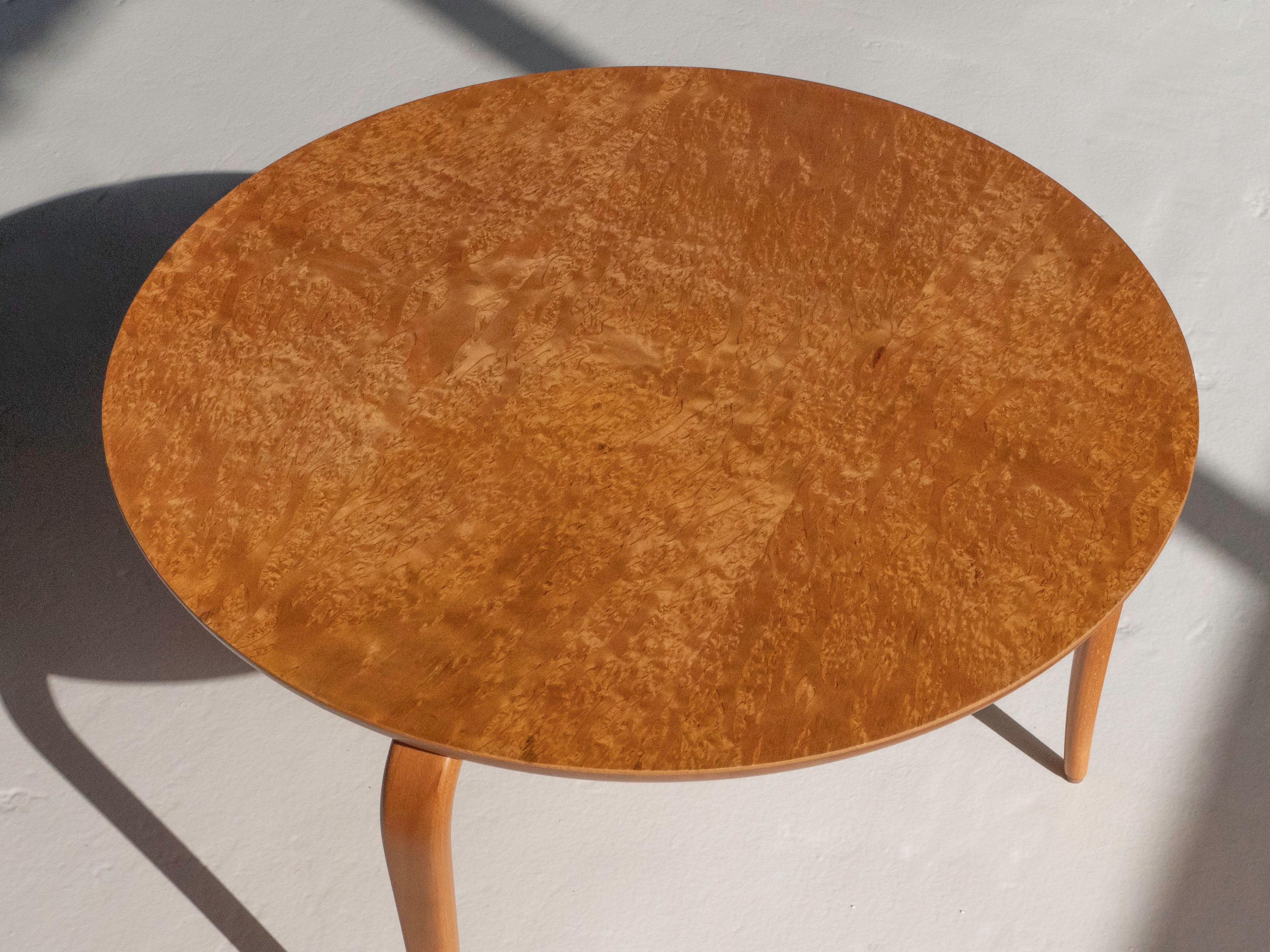 Mid-20th Century Bruno Mathsson 'Annika' Cocktail Table in Burlwood for Dux Sweden 1960's For Sale