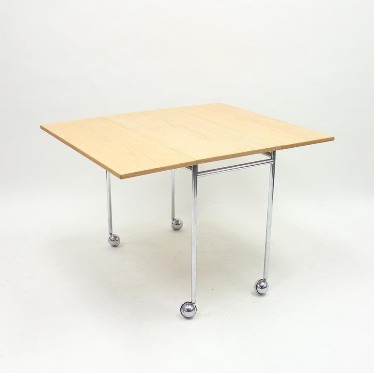 Bruno Mathsson, Berit Drop-Leaf Side Table, Mathsson International AB, 1980s For Sale 3