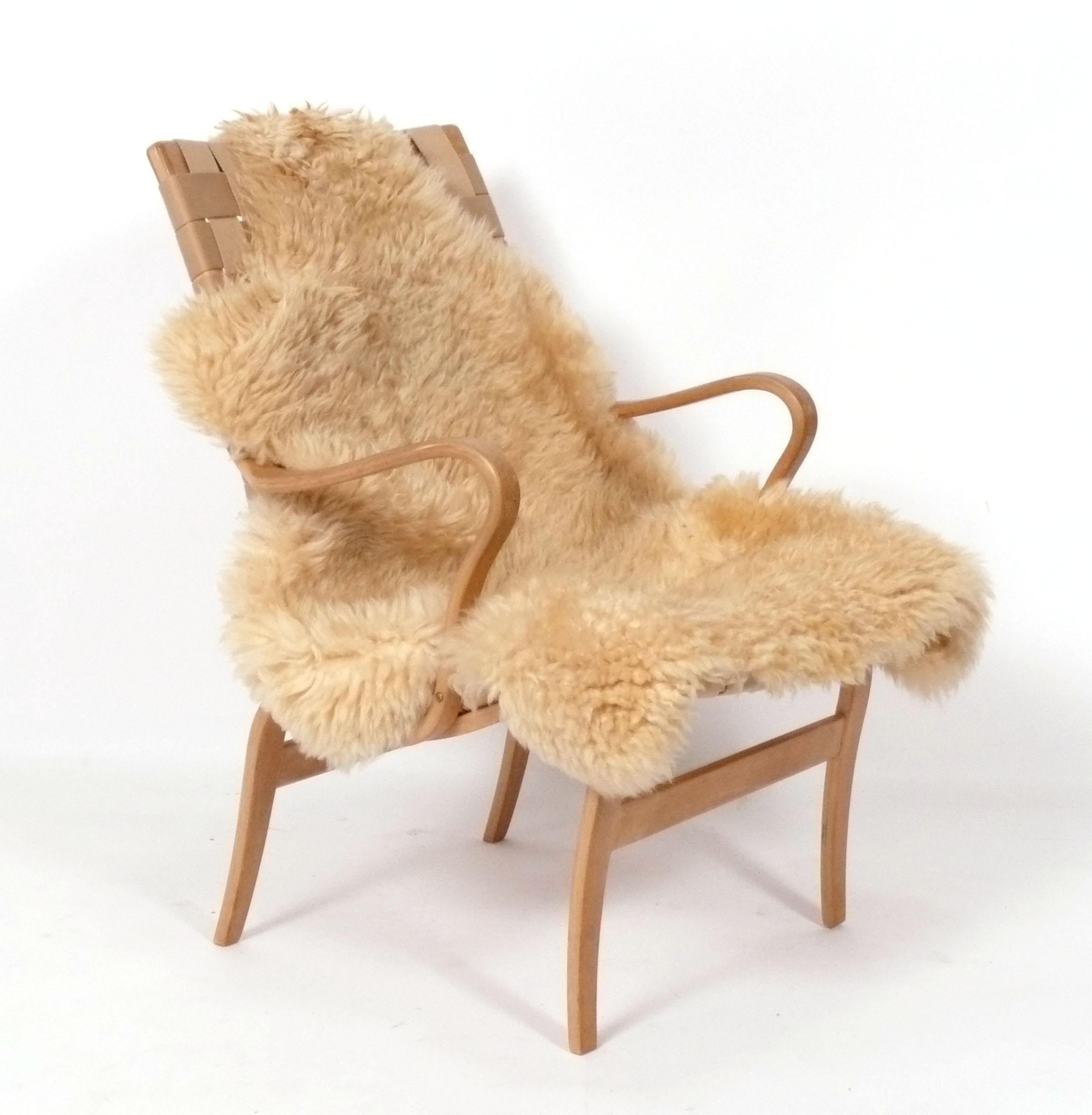 Mid-Century Modern Bruno Mathsson Danish Modern Bentwood Eva Lounge Chair For Sale