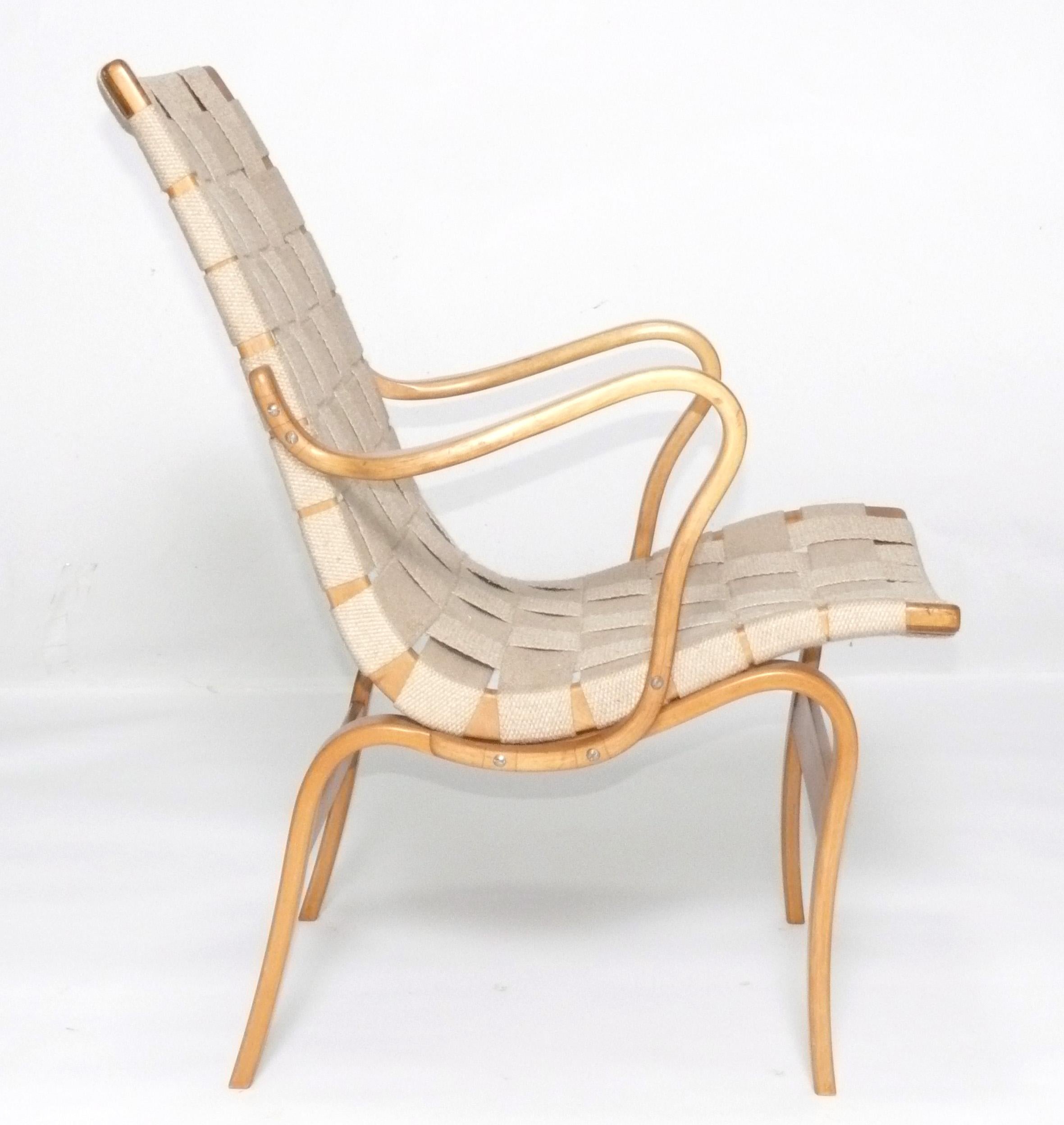 Mid-Century Modern Bruno Mathsson Danish Modern Bentwood Eva Lounge Chair For Sale