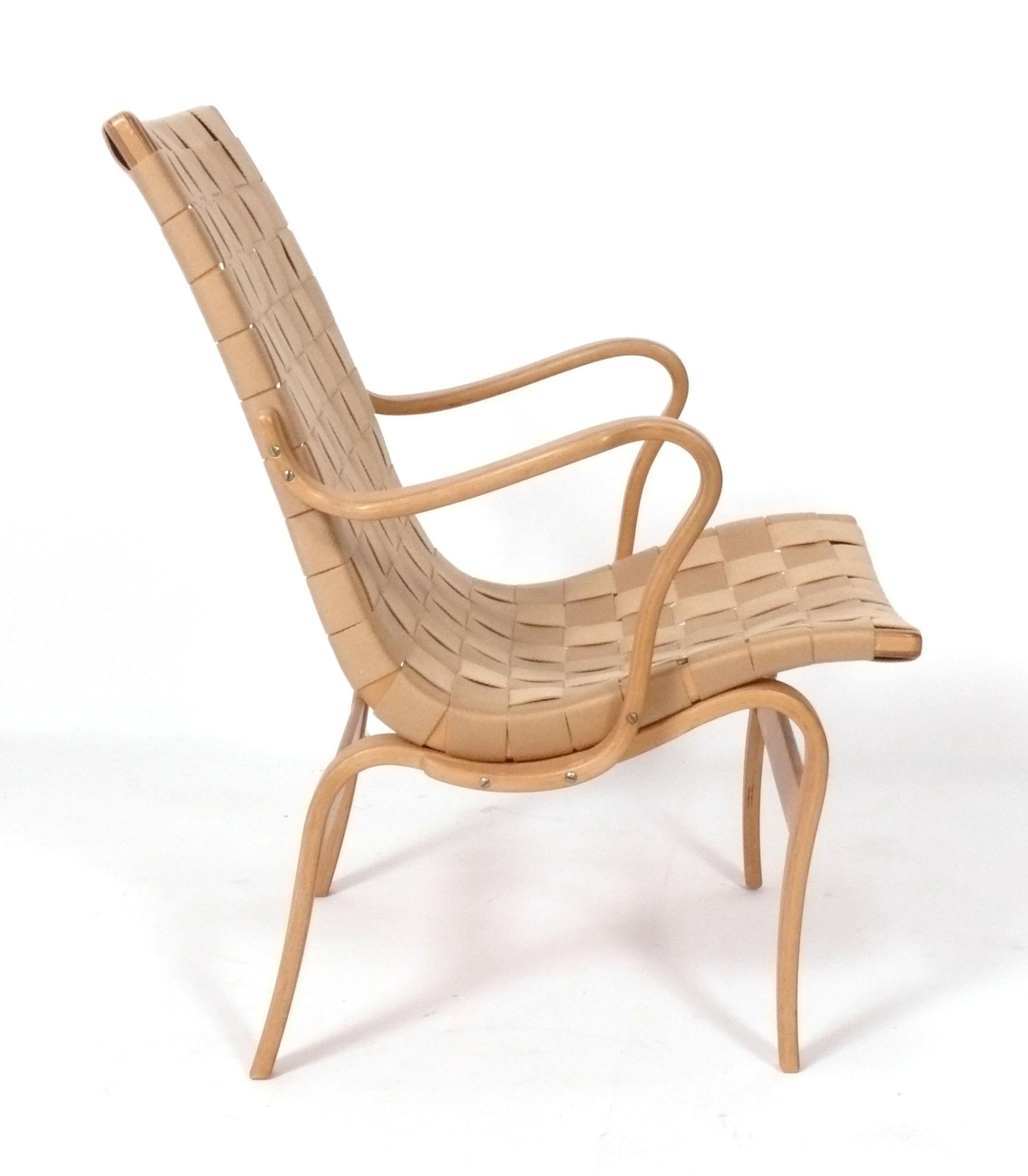 Swedish Bruno Mathsson Danish Modern Bentwood Eva Lounge Chair For Sale