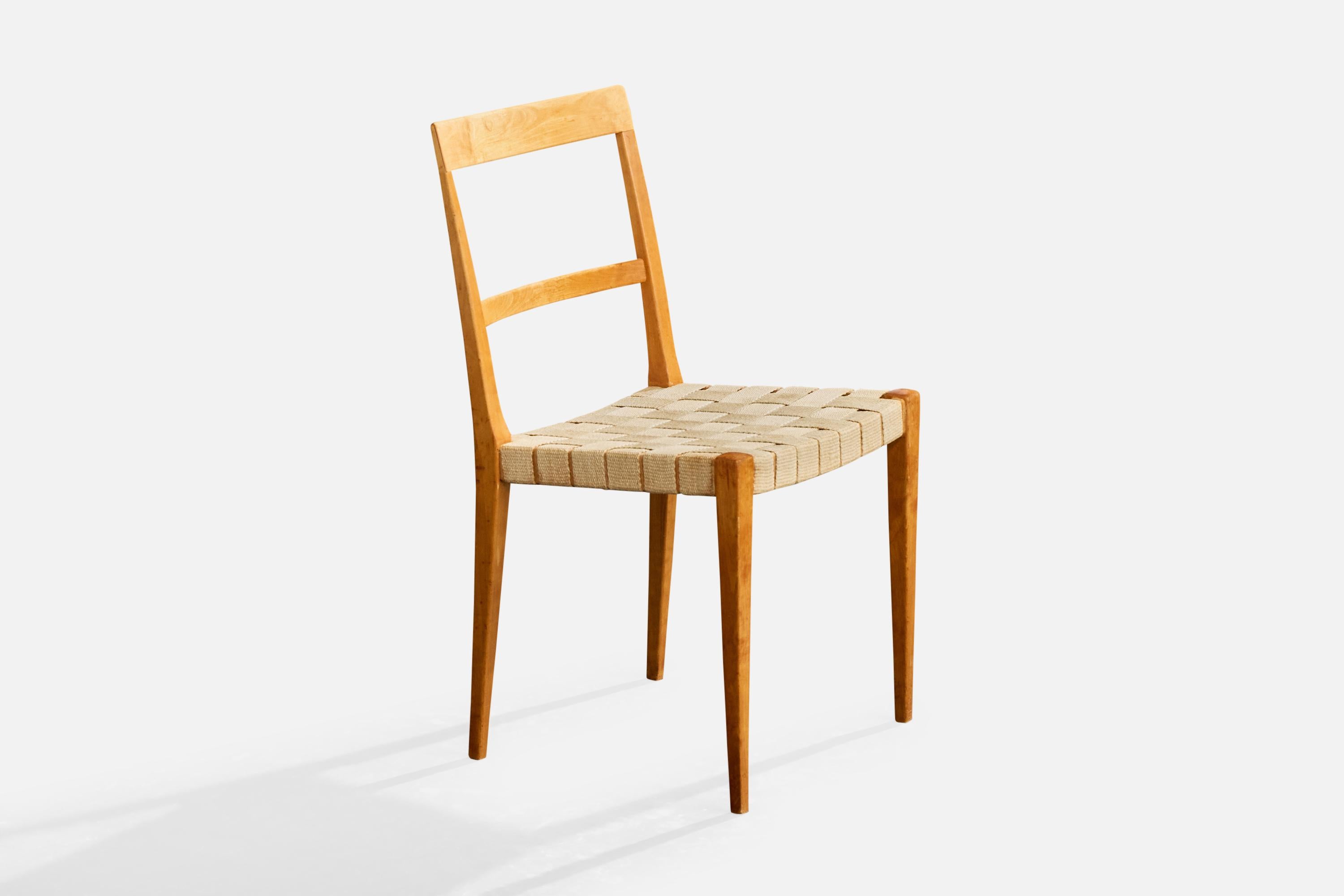 Bruno Mathsson, Dining Room Chairs, Birch, Webbing, Sweden, 1965 (Mitte des 20. Jahrhunderts) im Angebot