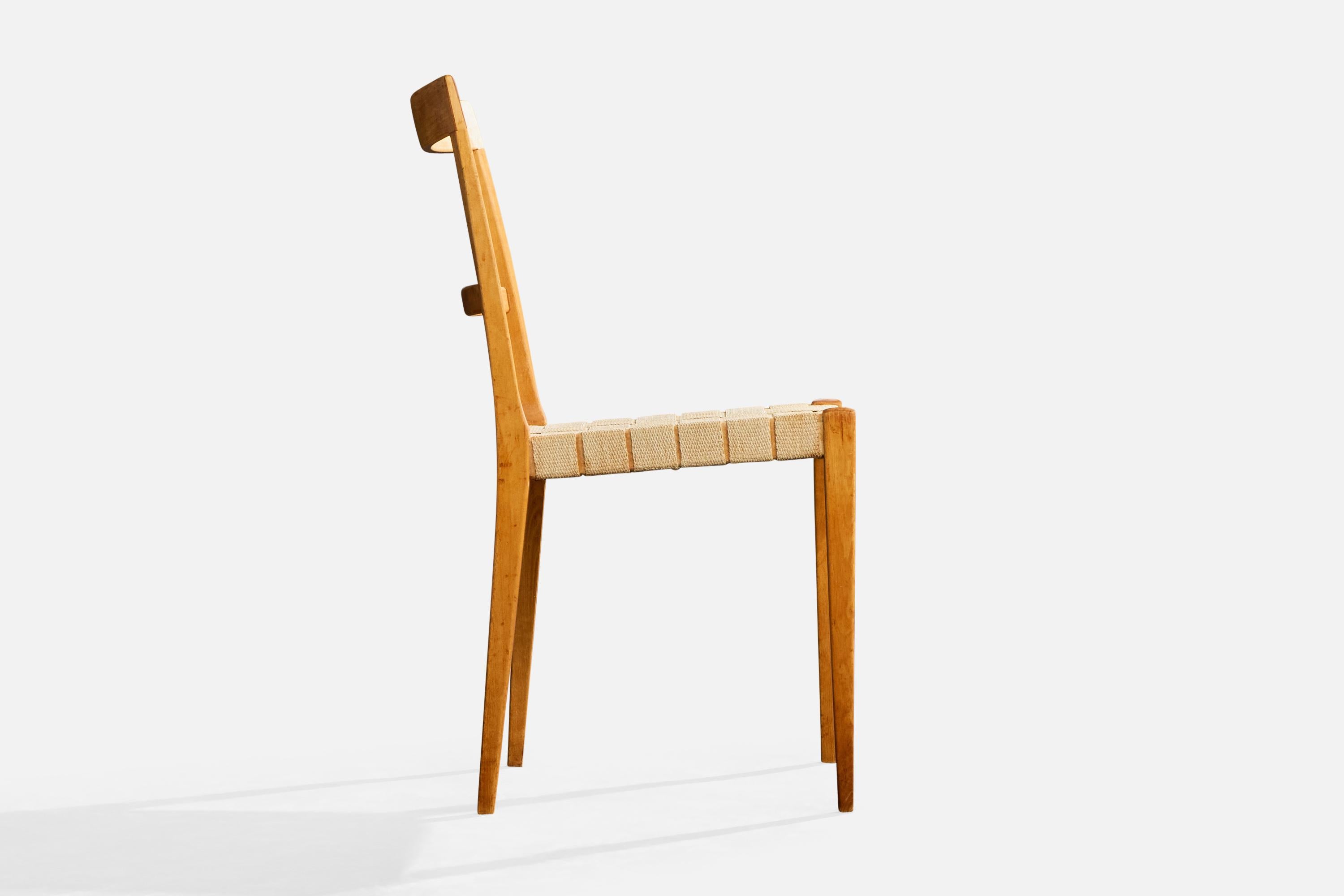 Bruno Mathsson, Dining Room Chairs, Birch, Webbing, Sweden, 1965 im Angebot 1