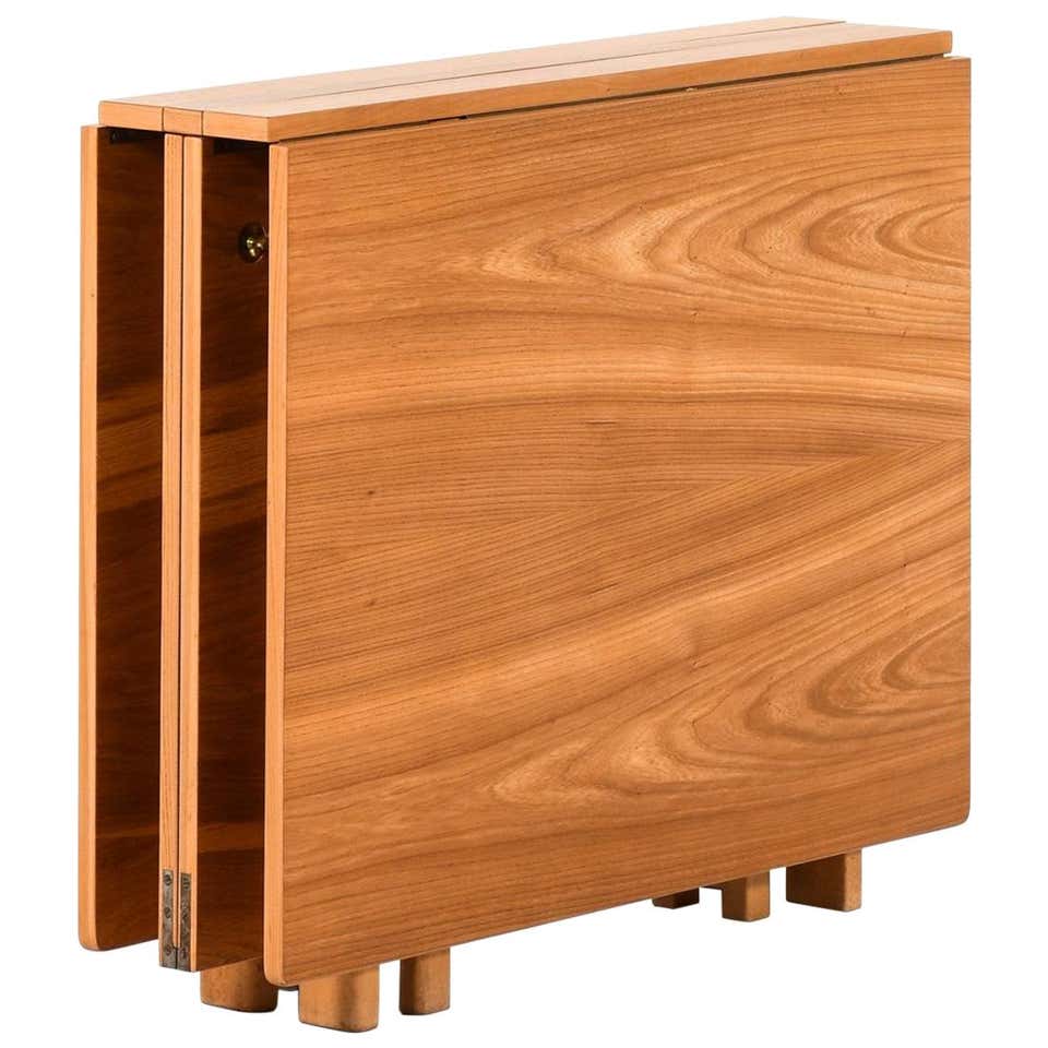 1950 Bruno Mathsson Maria Gateleg Table-Dark Walnut Finish at 1stDibs