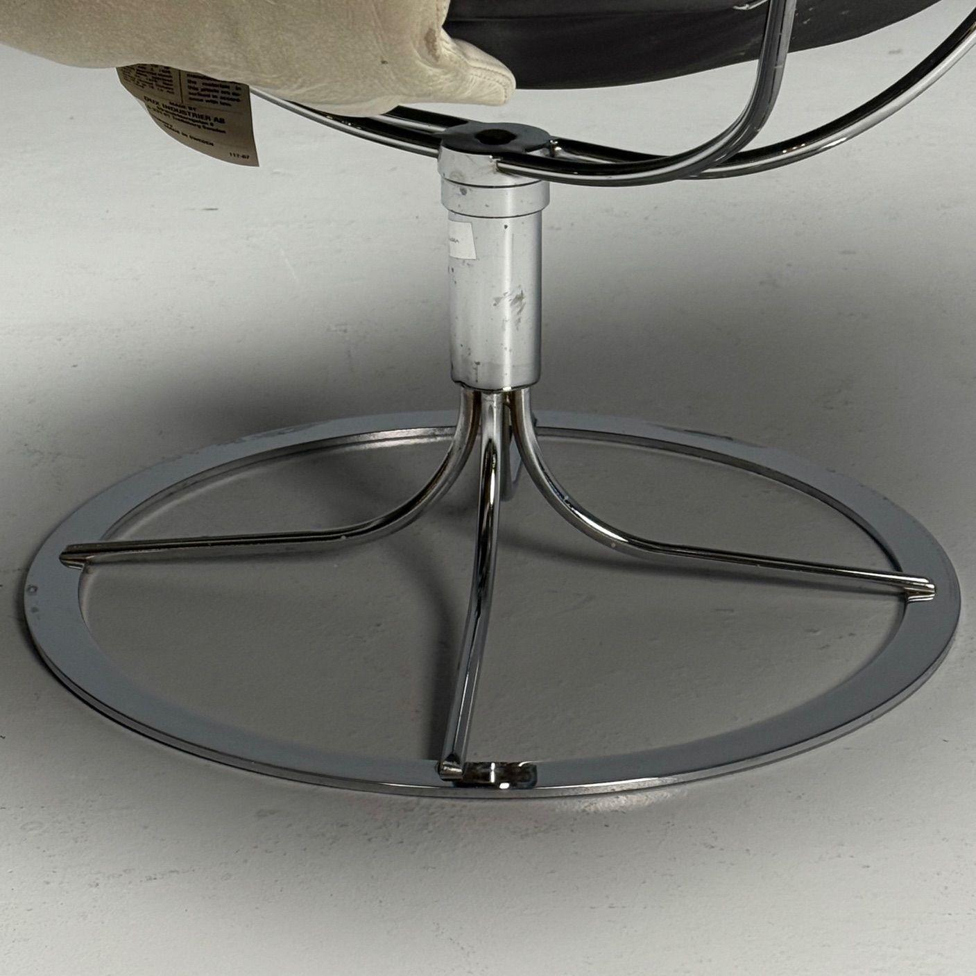 Bruno Mathsson, Dux, chaise pivotante Jetson en cuir blanc, mi-siècle moderne en vente 1
