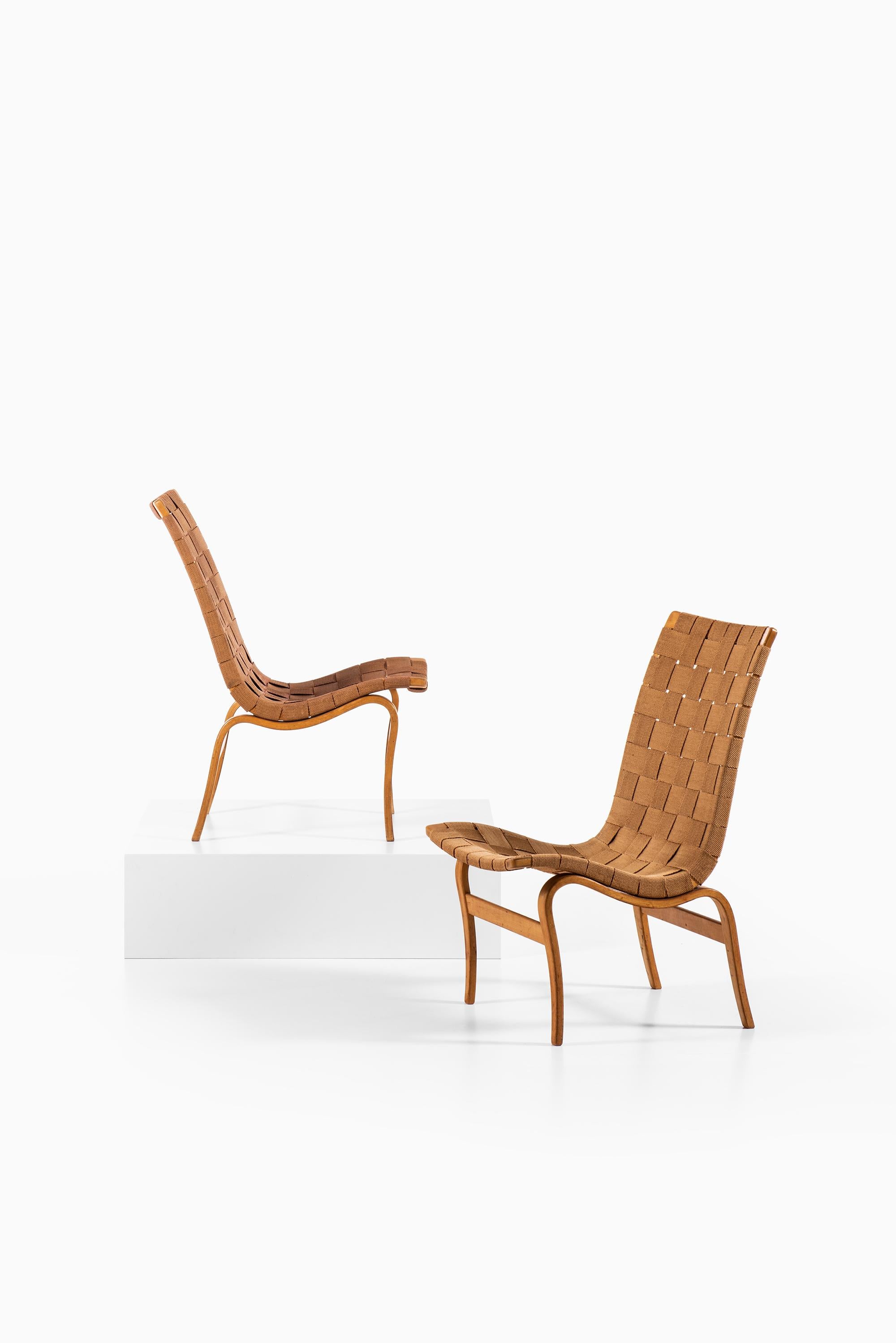 Mid-20th Century Bruno Mathsson Early Eva Easy Chair by Karl Mathsson in Värnamo, Sweden For Sale