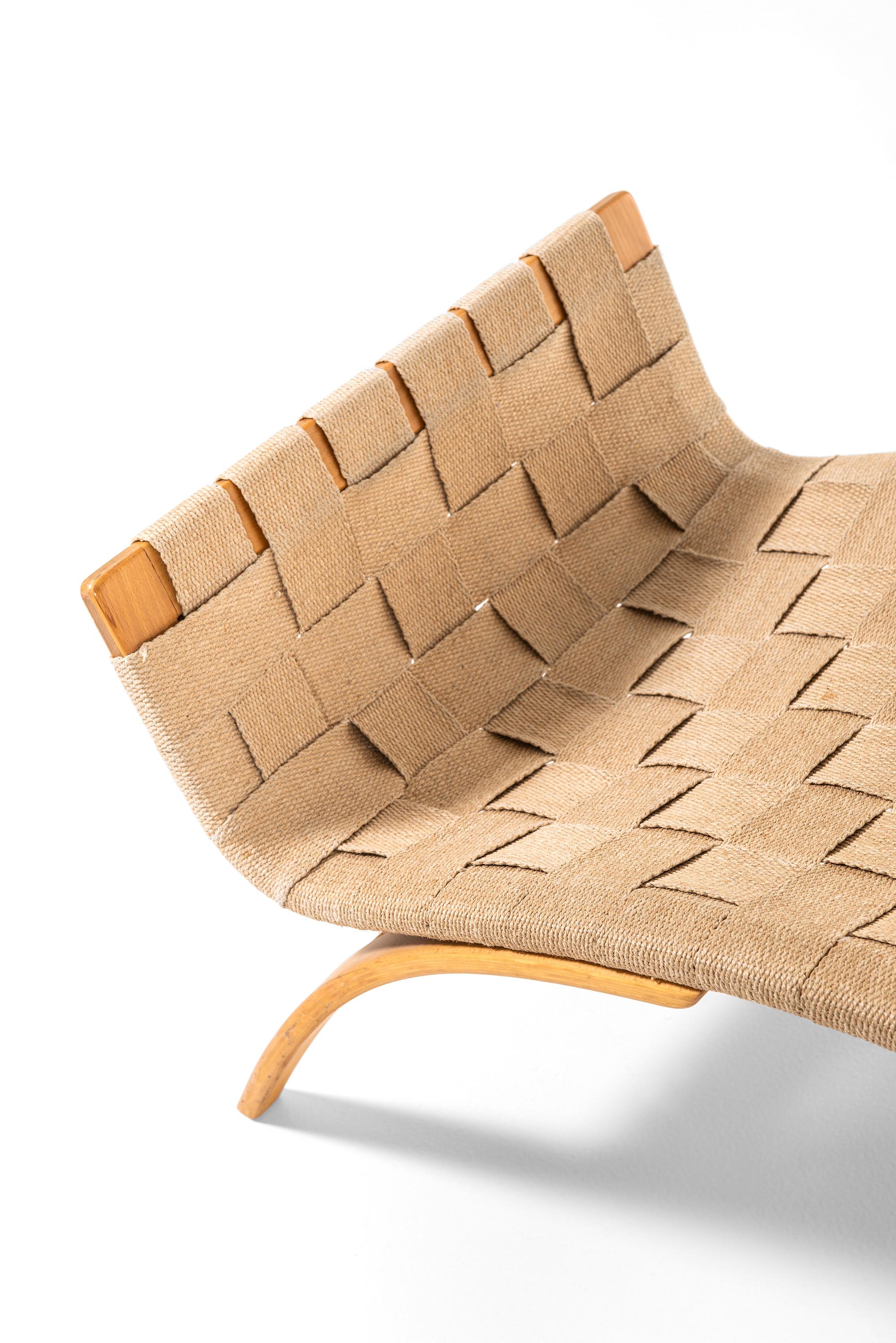 Swedish Bruno Mathsson Easy Chairs with Stools Model Pernilla Produced by Karl Mathsson