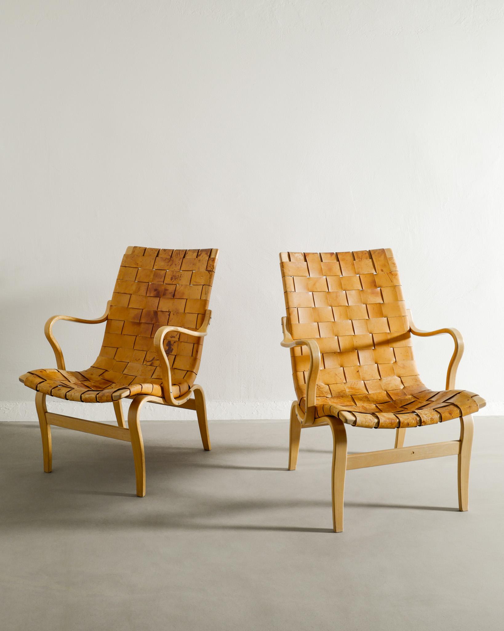 Rare pair of mid century armchairs model 