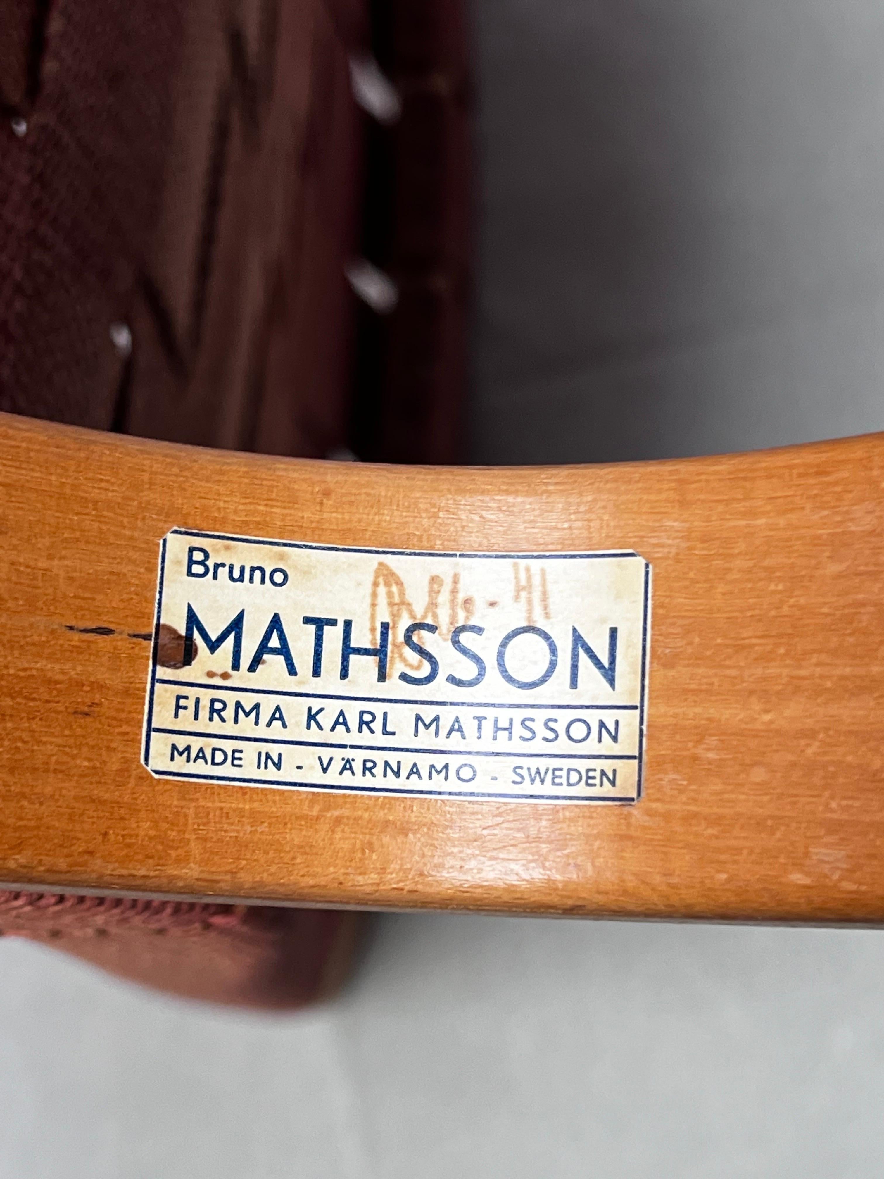 Bruno Mathsson chaise Eva, Karl Mathsson 1941 Suède moderniste original Collector en vente 5
