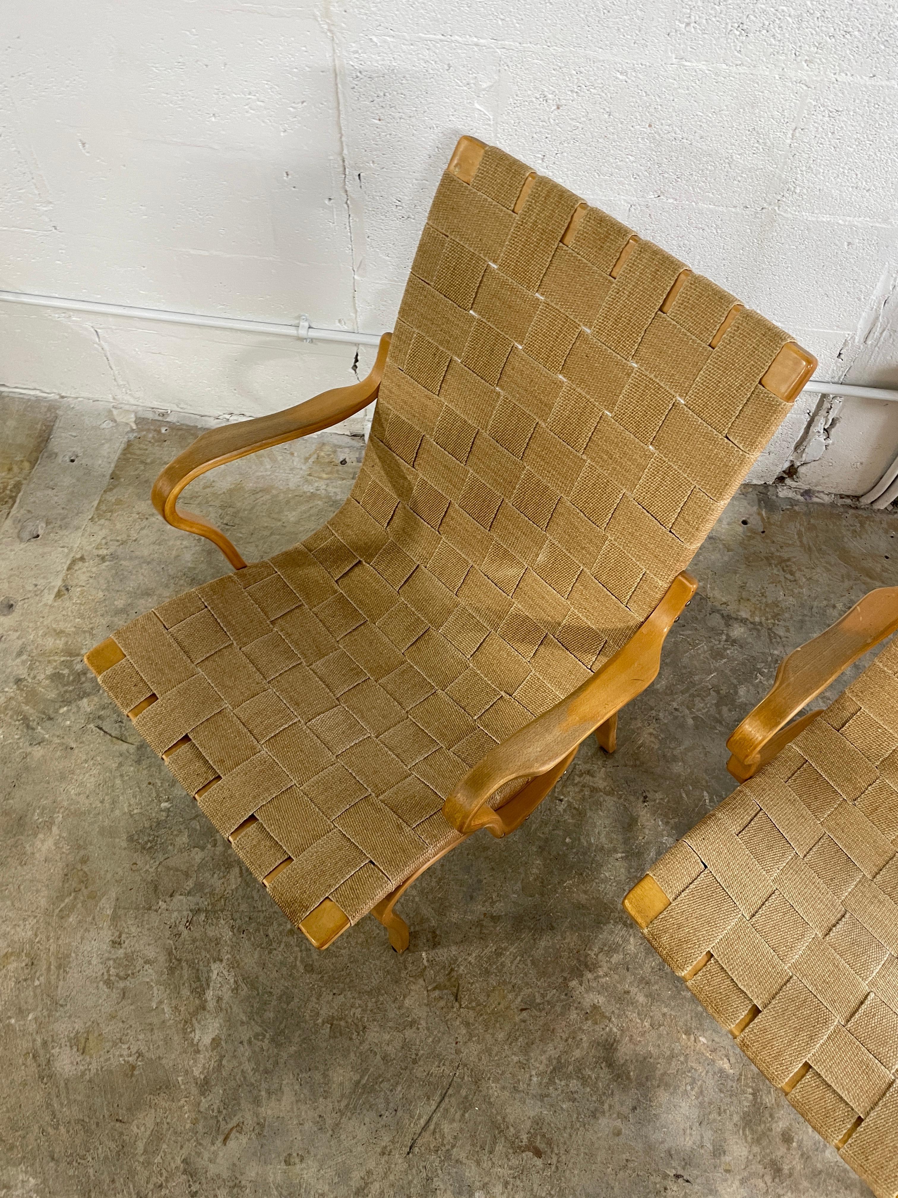 Scandinavian Modern Bruno Mathsson “Eva” Chairs Mid Century Modern - a Pair For Sale