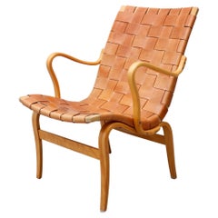 Bruno Mathsson "Eva" Easy Chair in Original Leather 1960's
