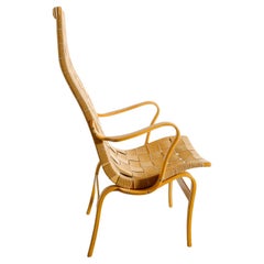 Fauteuil à haut dossier "Eva" de Bruno Mathsson en bouleau et en Hempe par Karl Mathsson, années 1940