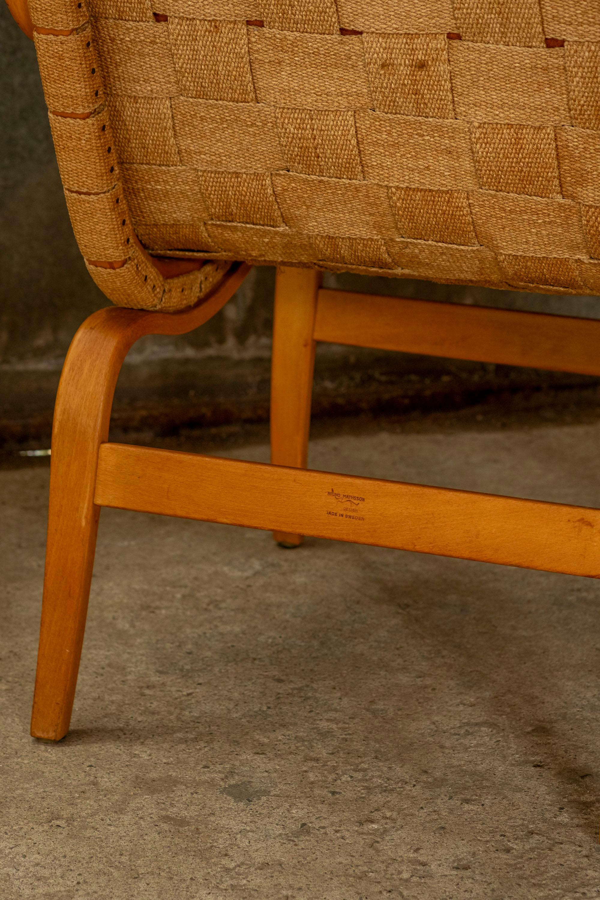 Scandinavo moderno Bruno Mathsson Eva Lounge Chair, Svezia, 1940