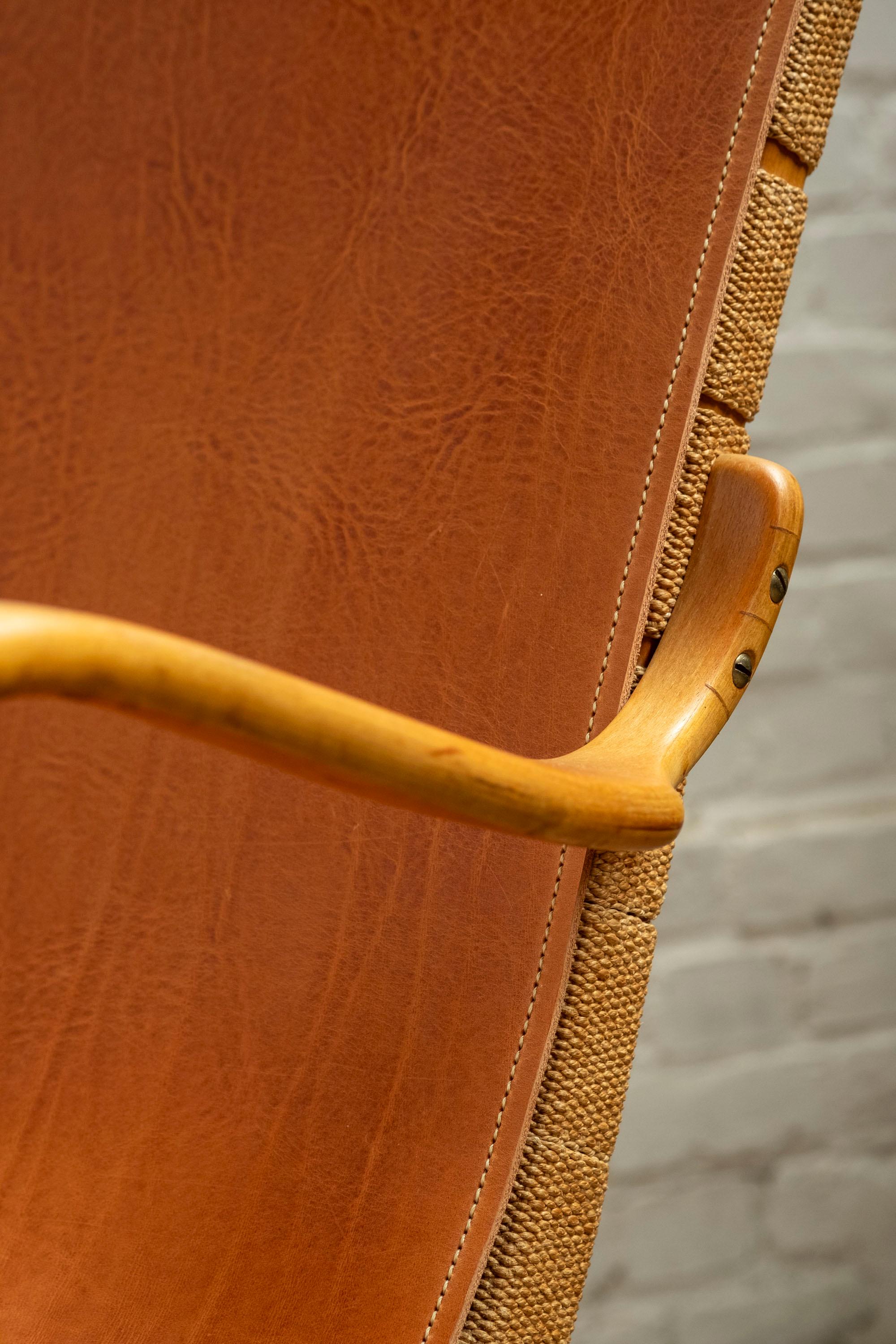 Pelle Bruno Mathsson Eva Lounge Chair, Svezia, 1940
