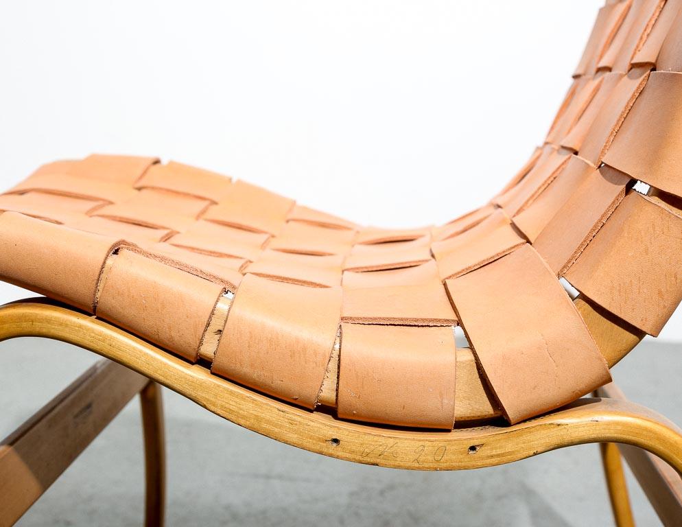 Leather Bruno Mathsson 'Eva' Lounge Chair For Sale