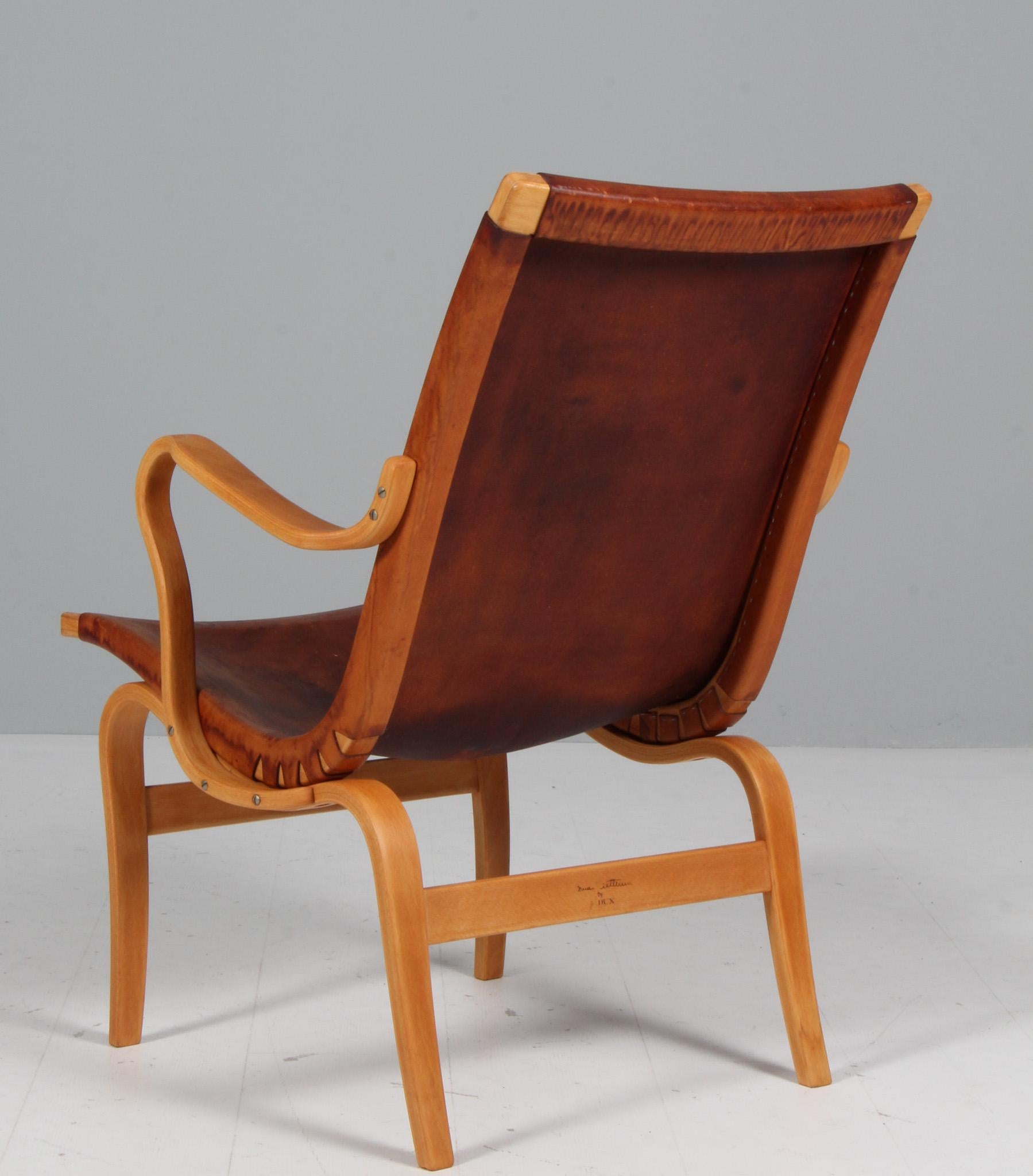 Bruno Mathsson Eva Lounge Chair with Leather For Sale 1