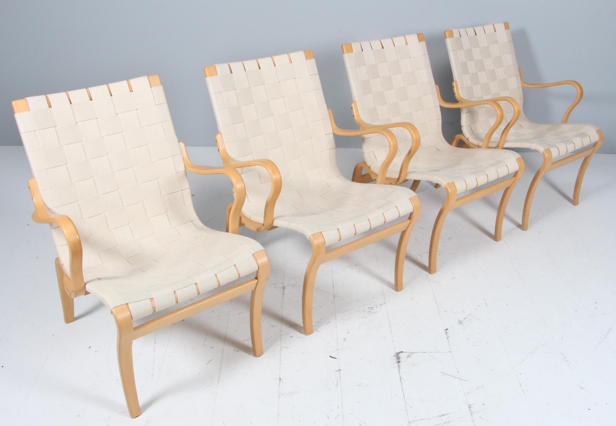 Scandinavian Modern Bruno Mathsson Eva Lounge Chair with webbing