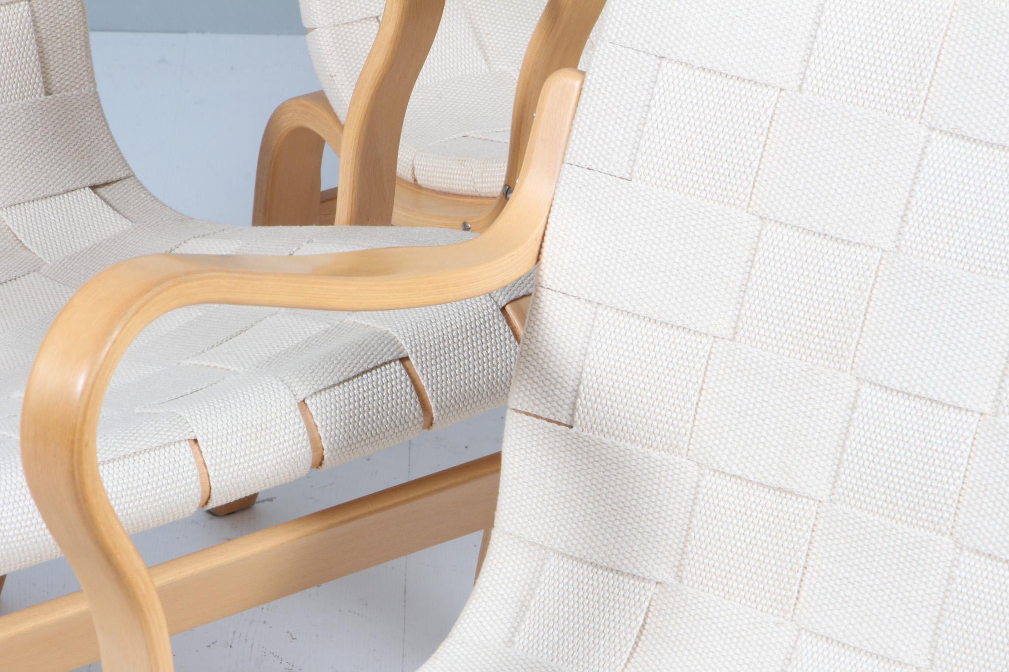 Beech Bruno Mathsson Eva Lounge Chair with webbing