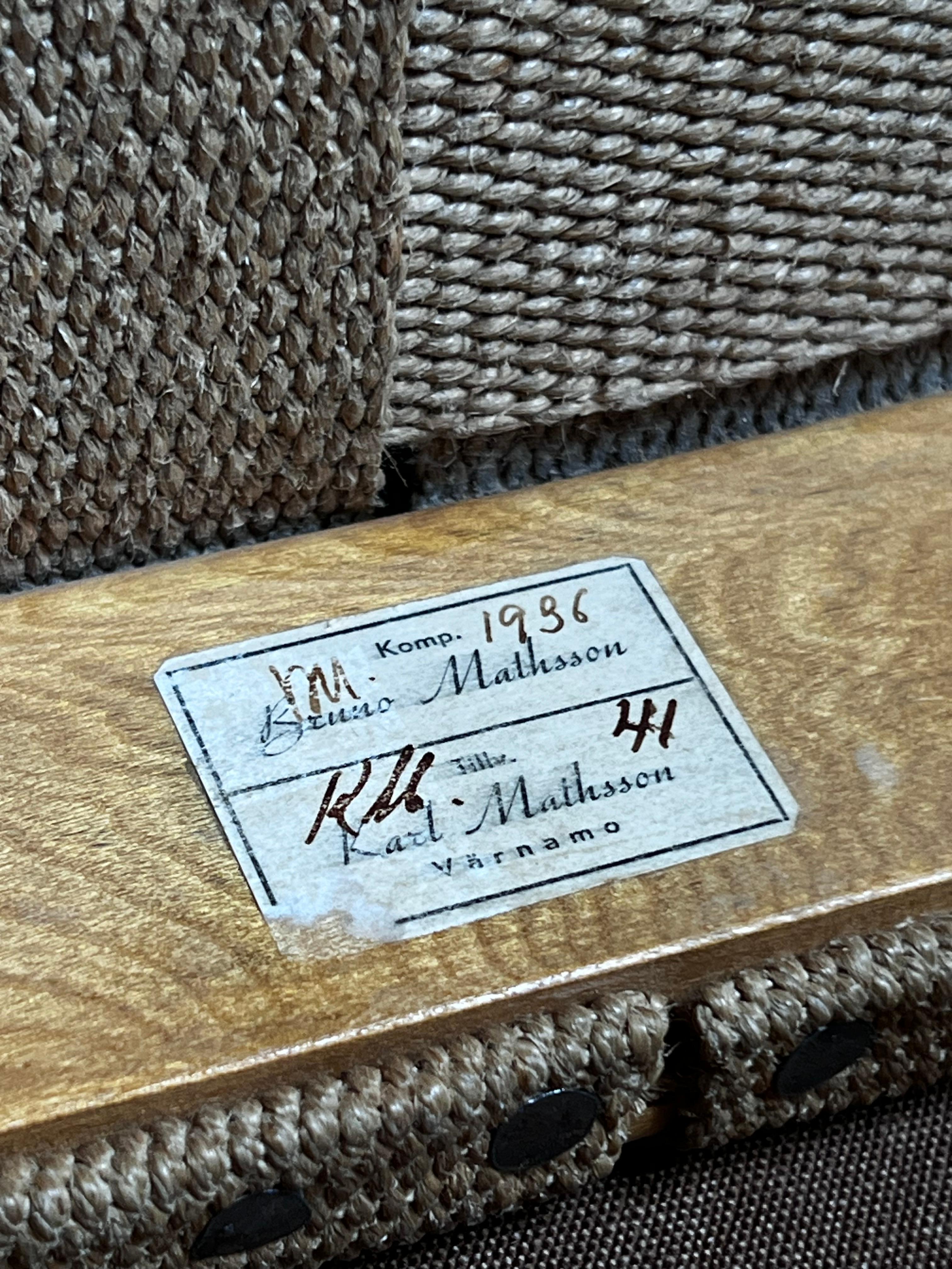 Mid-20th Century Bruno Mathsson extremely rare original 1936 stool collector in mint condition For Sale