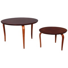 Bruno Mathsson for DUX, Pair of Mahogany Side Tables, Model Annika