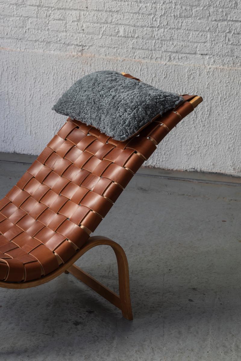 Mid-20th Century Bruno Mathsson for Karl Mathsson Lounge Chair ‘Vilstol 36’ with Foot Stool