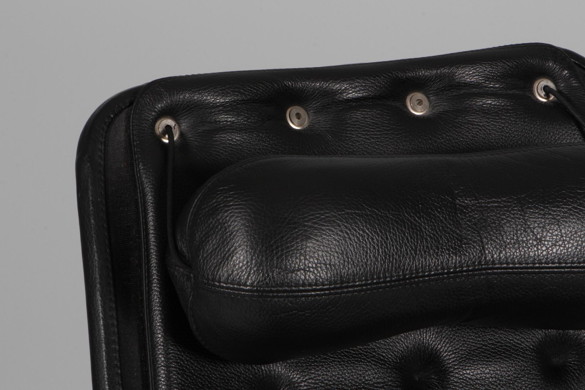 Mid-Century Modern Bruno Mathsson Jetson Lounge Chair with Black Leather