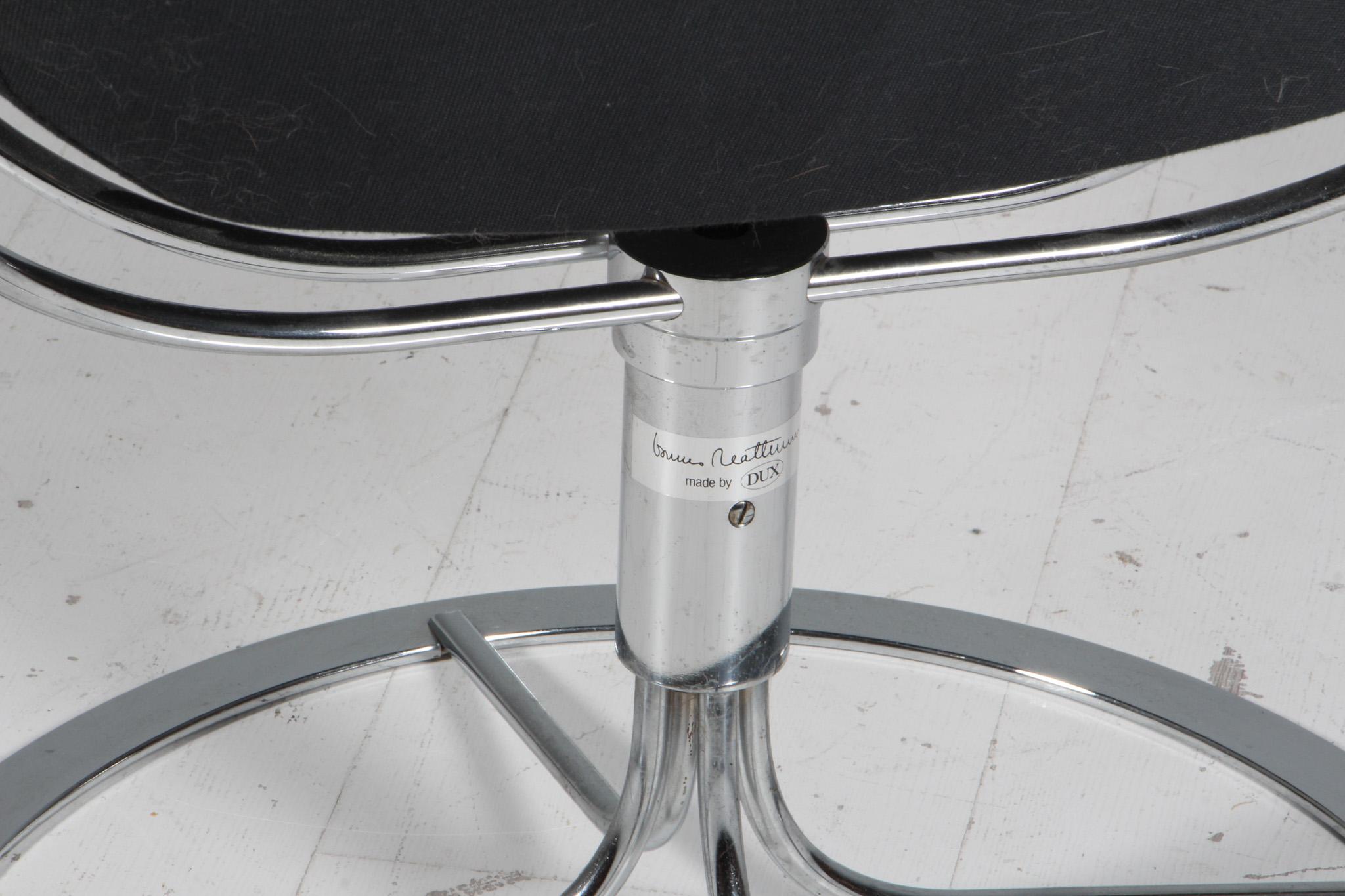 Steel Bruno Mathsson Jetson Lounge Chair with Black Leather