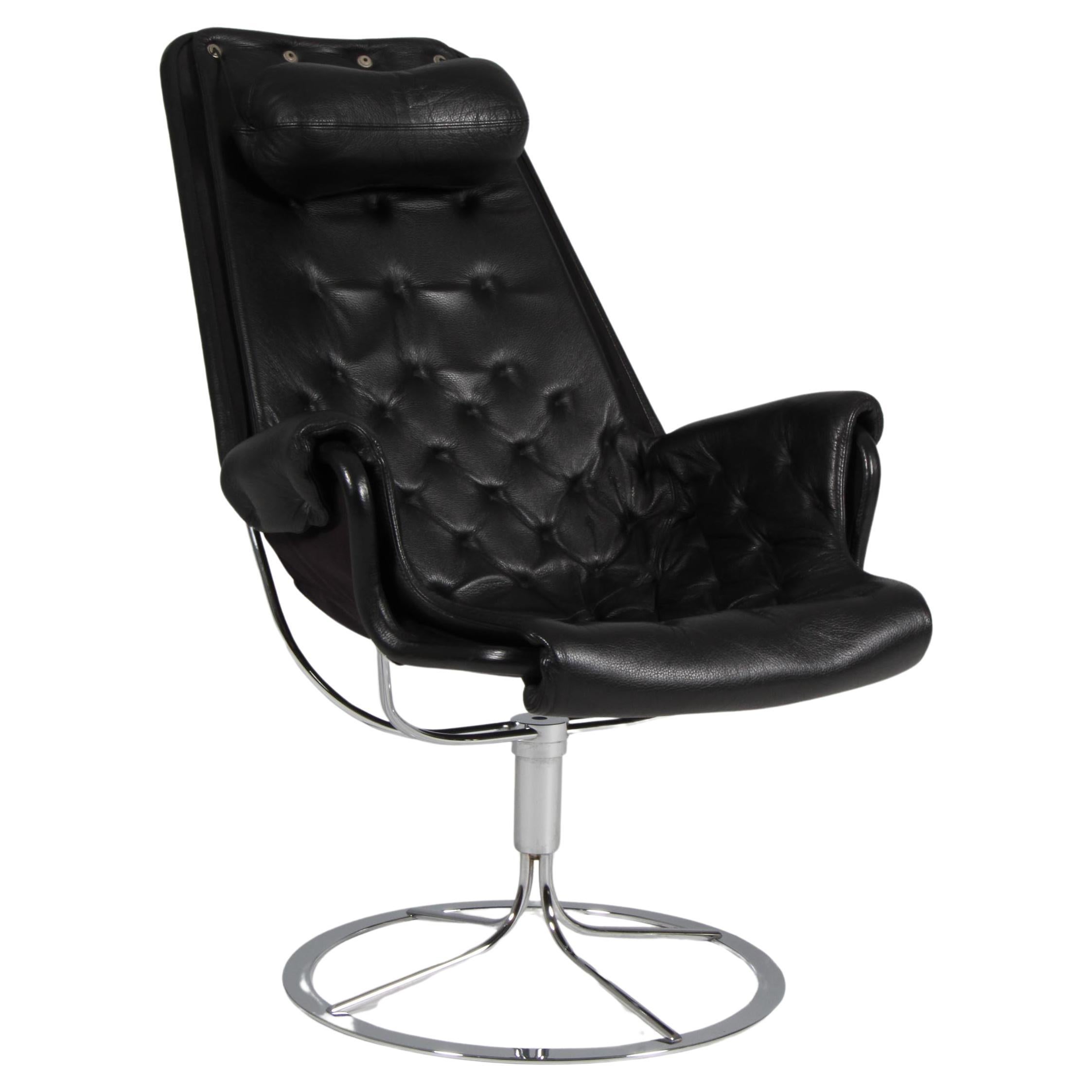 Bruno Mathsson Jetson Lounge Chair with Black Leather