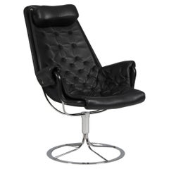 Bruno Mathsson Jetson Lounge Chair with Black Leather