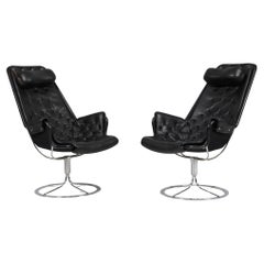 Bruno Mathsson Jetson Lounge Chair with Black Leather