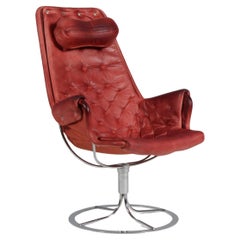 Bruno Mathsson Jetson Lounge Chair with Red Leather