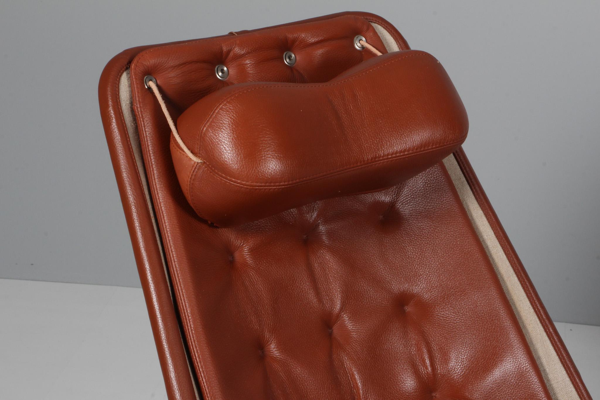 Mid-20th Century Bruno Mathsson Jetson Lounge Chair with tan Leather