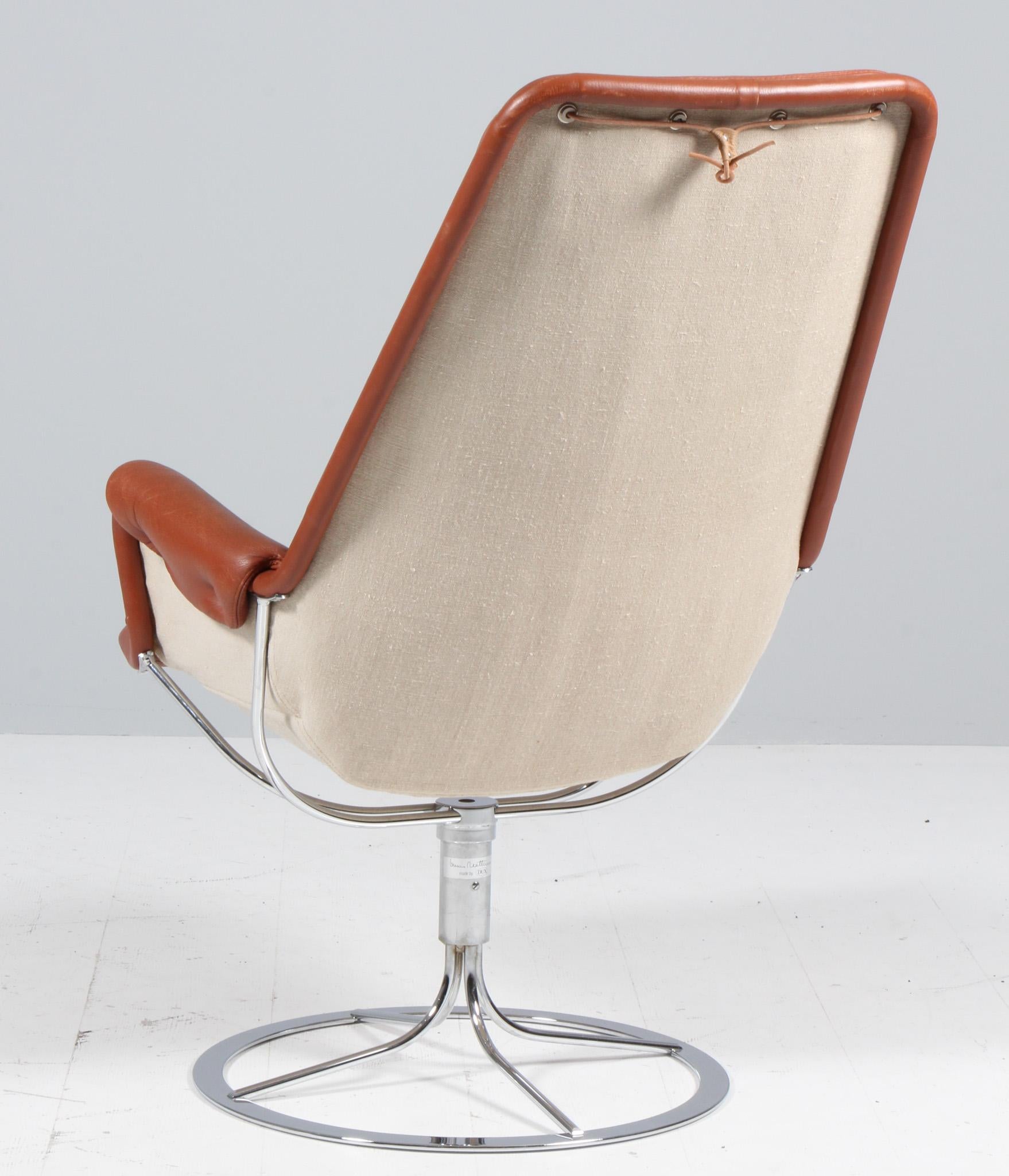 Bruno Mathsson Jetson-Loungesessel mit braunem Leder im Angebot 2