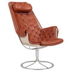Bruno Mathsson Jetson Lounge Chair with tan Leather