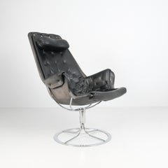 Bruno Mathsson Jetson Swivel Chair in Chrome & Black Leather, Dux late 20th C.