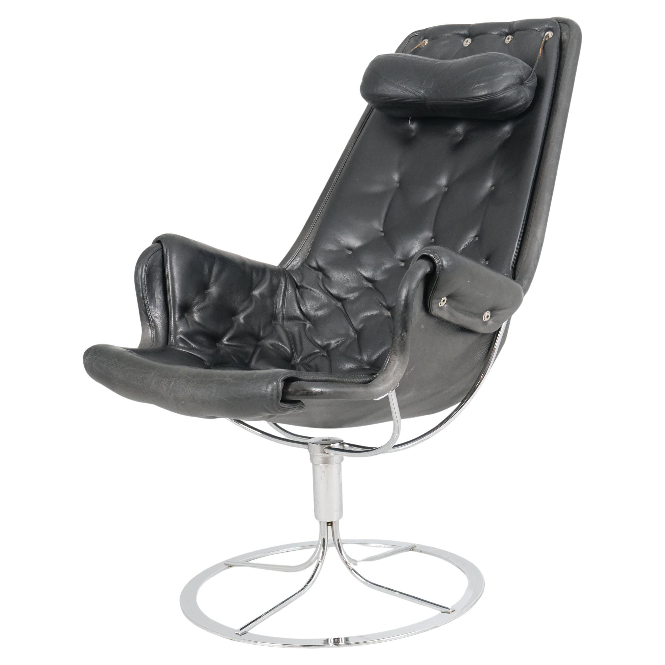 Bruno Mathsson Jetson Swivel Chair in Chrome
Black Leather, Dux late 20th C.
