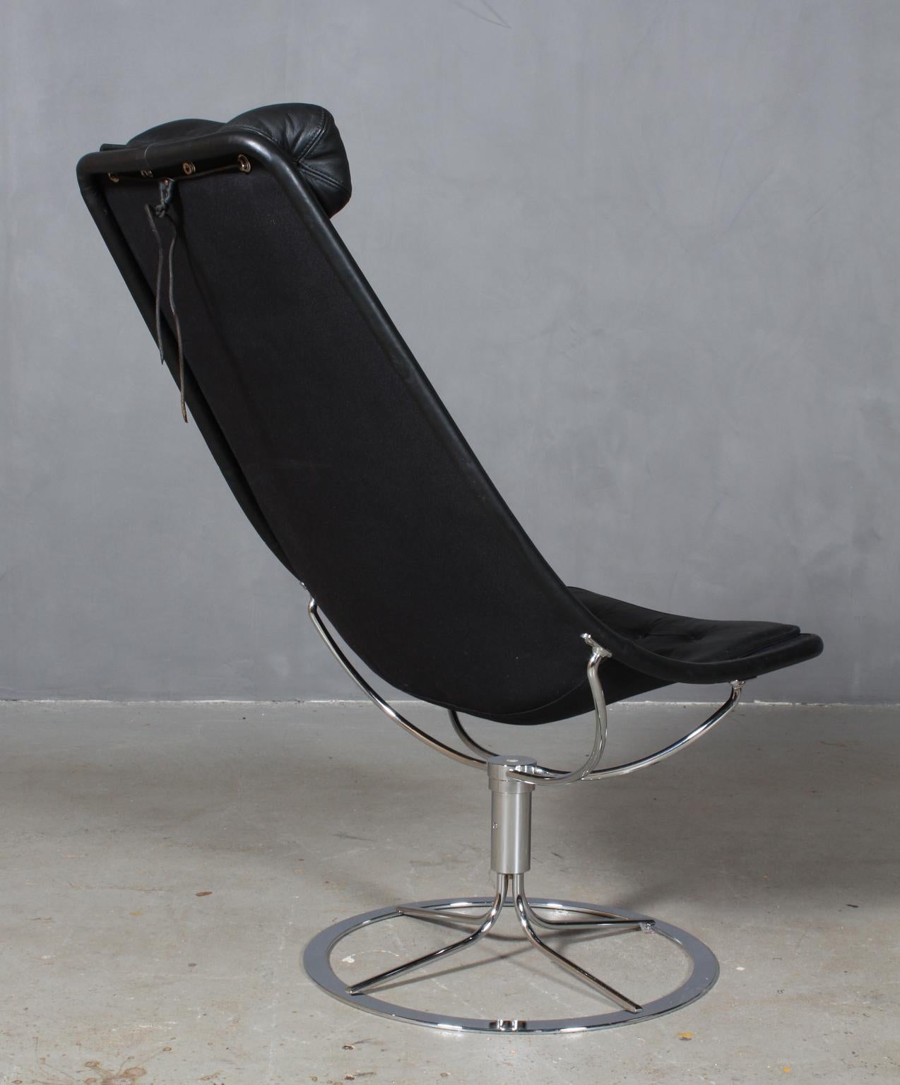 Bruno Mathsson Jetsson Lounge Chair with Black Leather 1