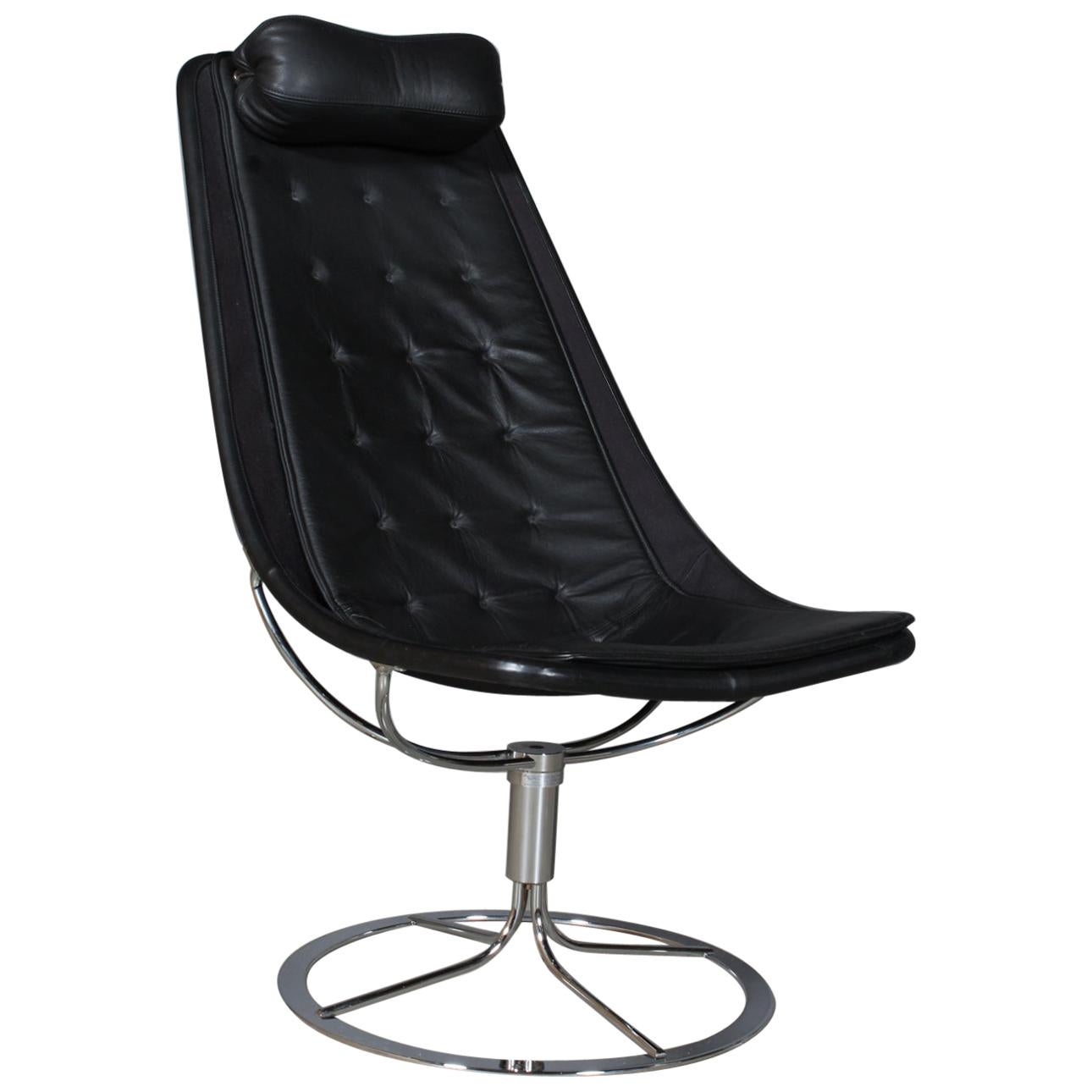 Bruno Mathsson Jetsson Lounge Chair with Black Leather
