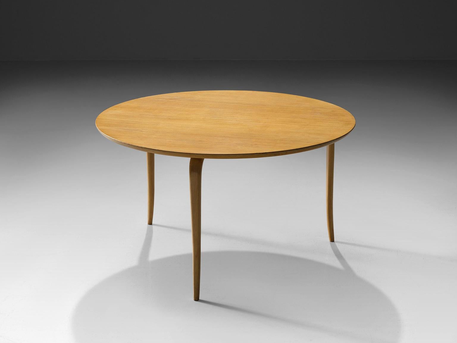 Bruno Mathsson for Karl Mathsson, coffee table, model 'Annika', ash, Sweden, 1950s.

This coffee table, named 'Annika', is complemented with bent plywood with ash veneer legs executed in a fluently curved and tapered manner. These light legs are