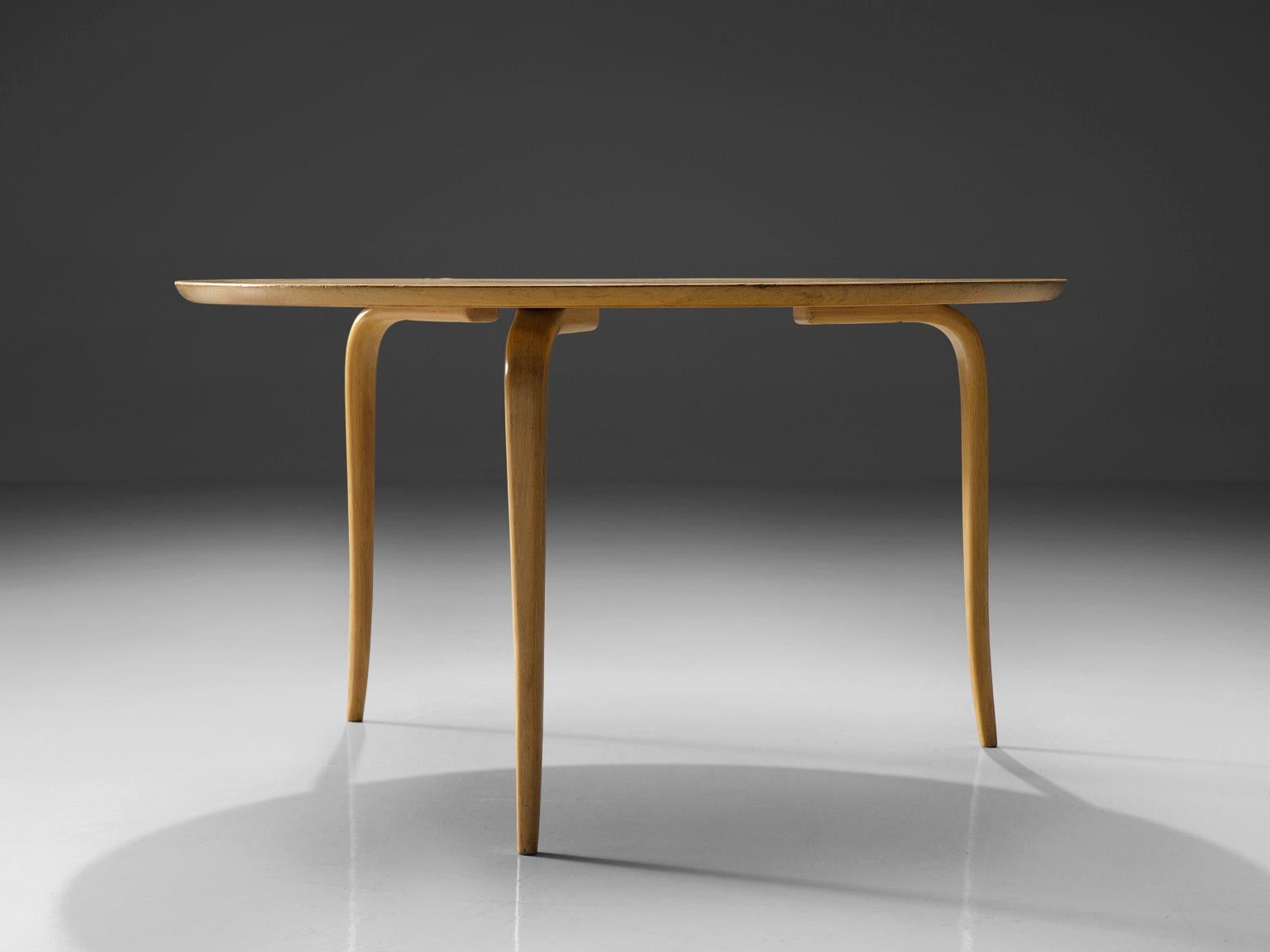 Swedish Bruno Mathsson Large Coffee Table Model 'Annika' in Ash For Sale
