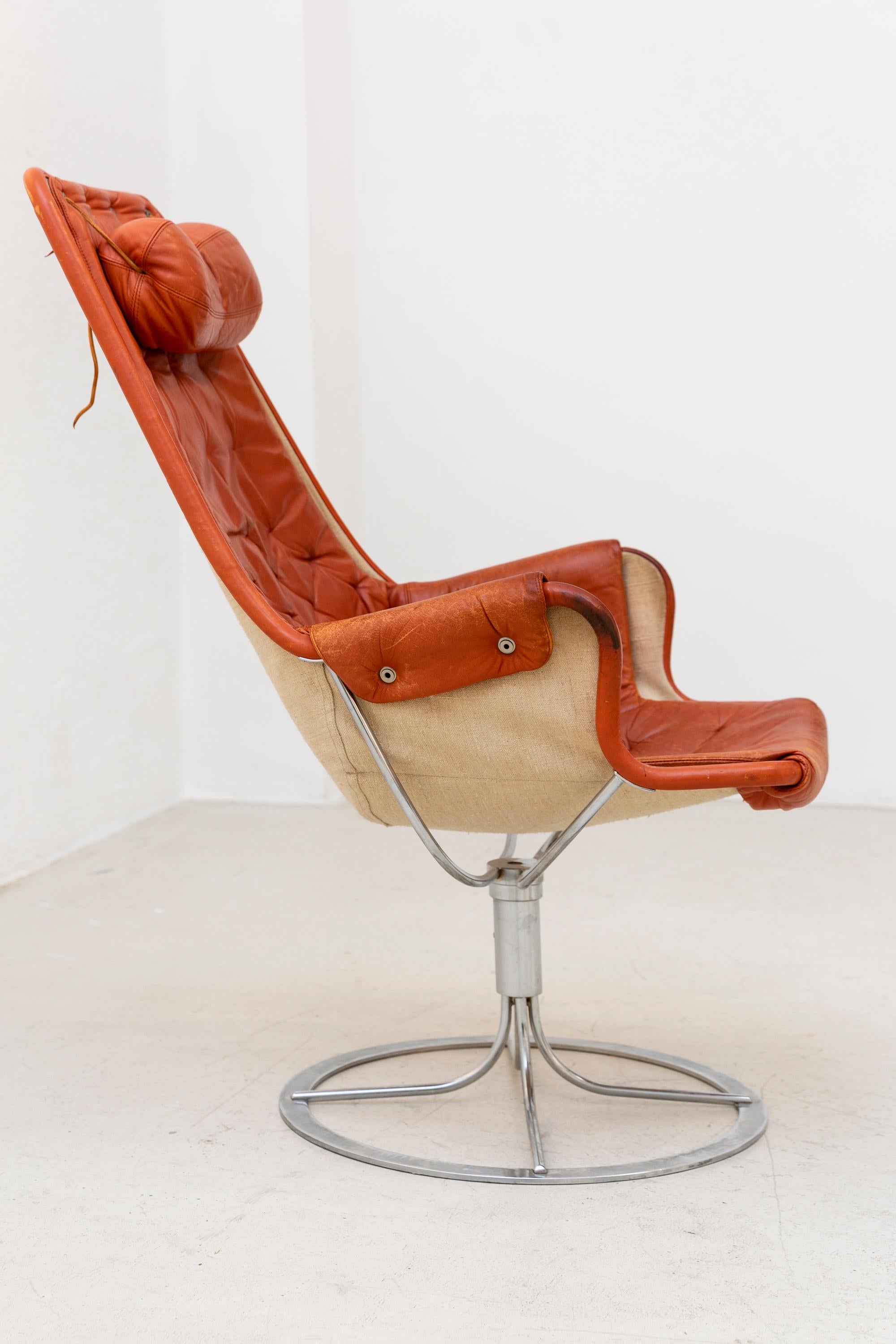 Mid-Century Modern Bruno Mathsson Leather Armchair, Jetson from 1964 For Sale