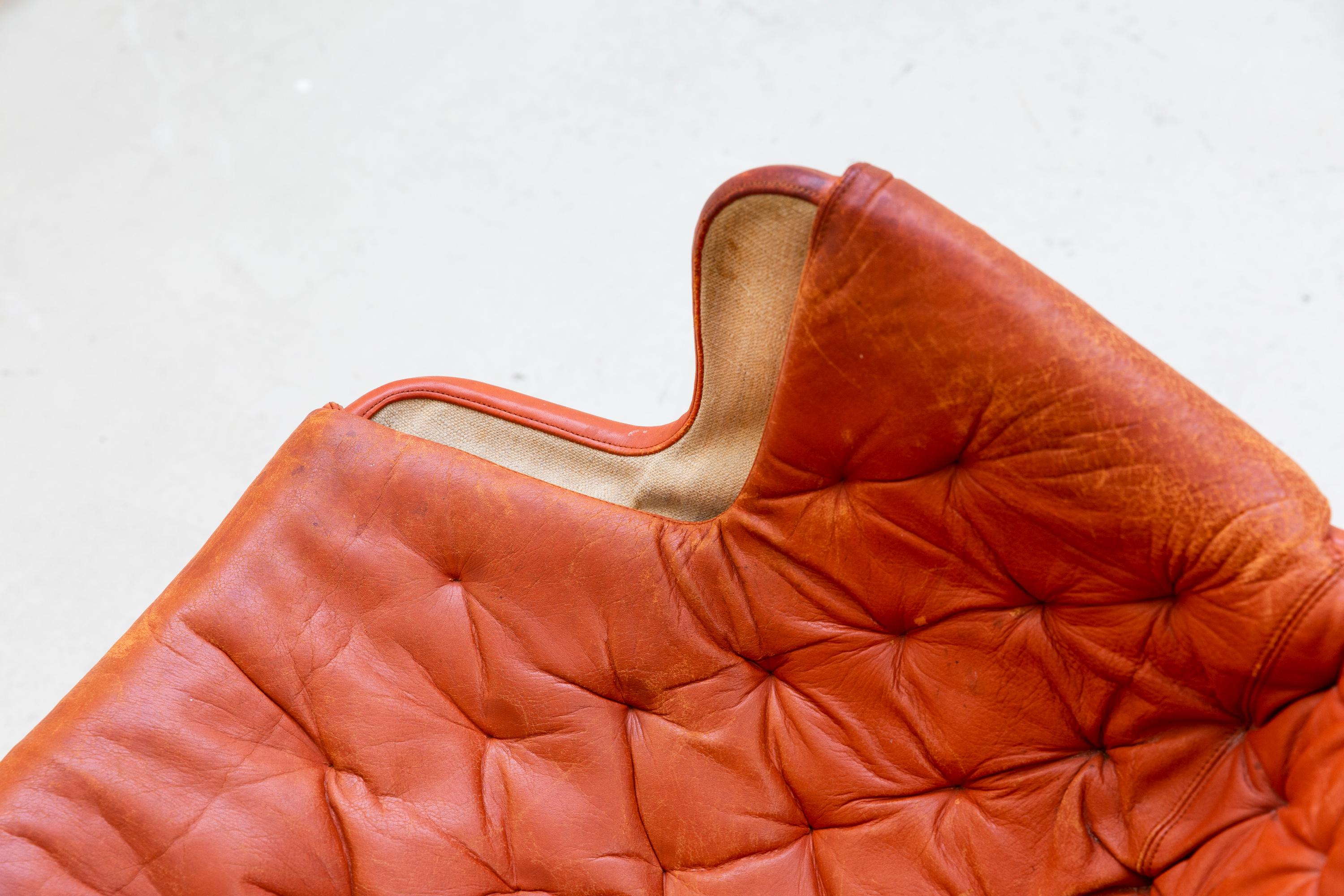 Bruno Mathsson Leather Armchair, Jetson from 1964 In Fair Condition For Sale In Munich, DE