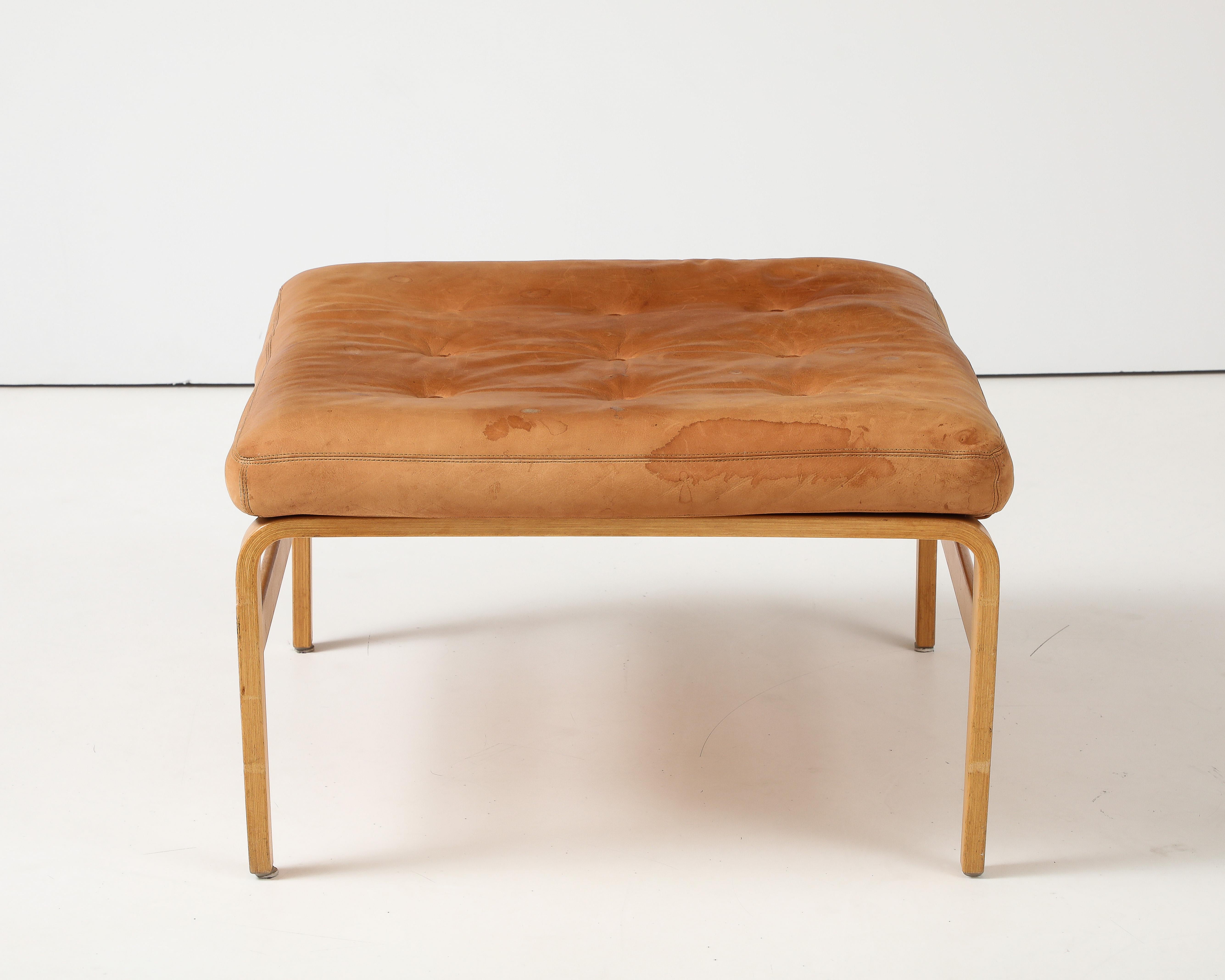 Bruno Mathsson Leather 'Ottoman, Dux, Sweden, c. 1969 2
