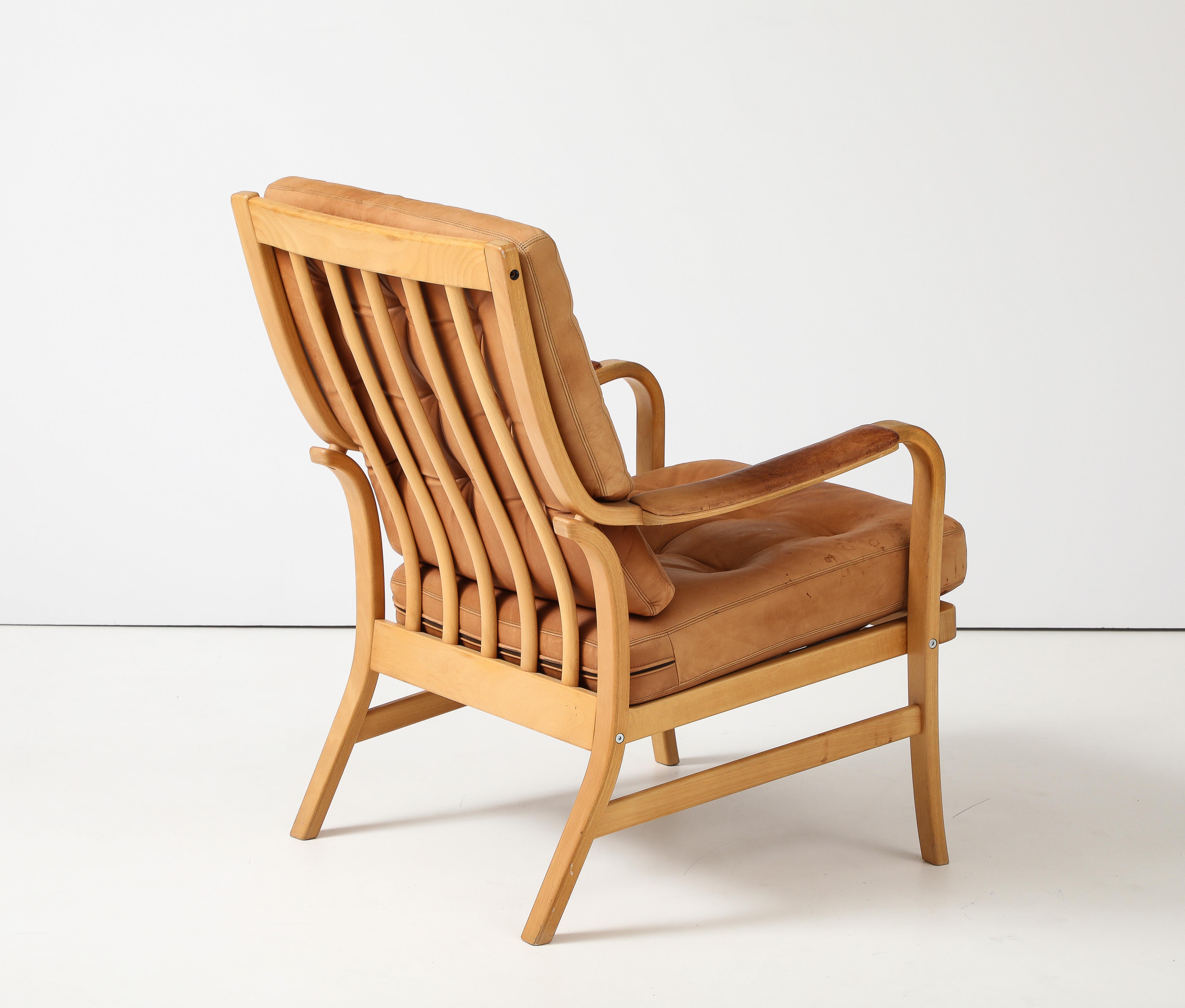 Kenneth Bergenblad 'Patrik' Leather Chair, Dux, Sweden, 1978 4