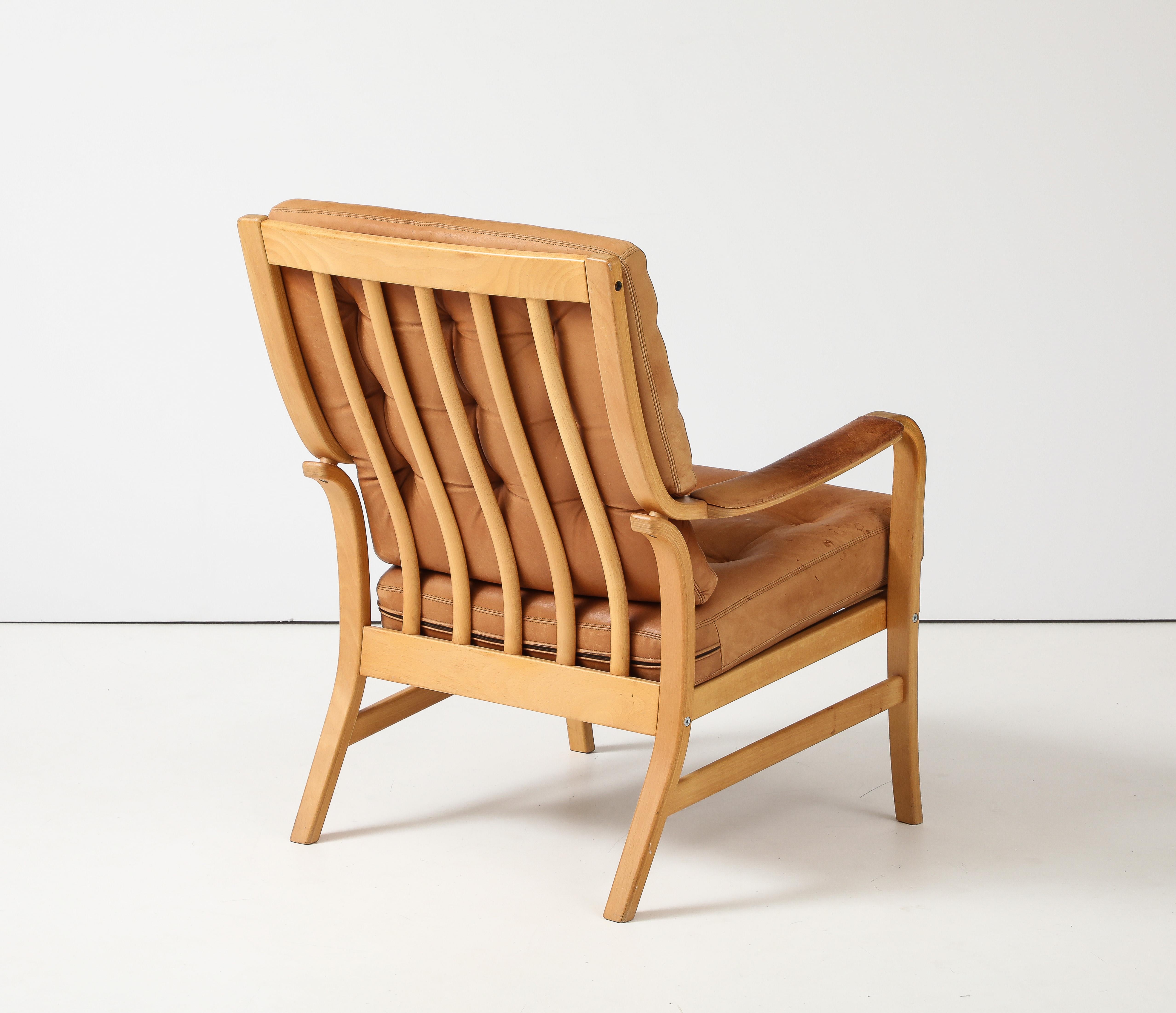 Kenneth Bergenblad 'Patrik' Leather Chair, Dux, Sweden, 1978 5